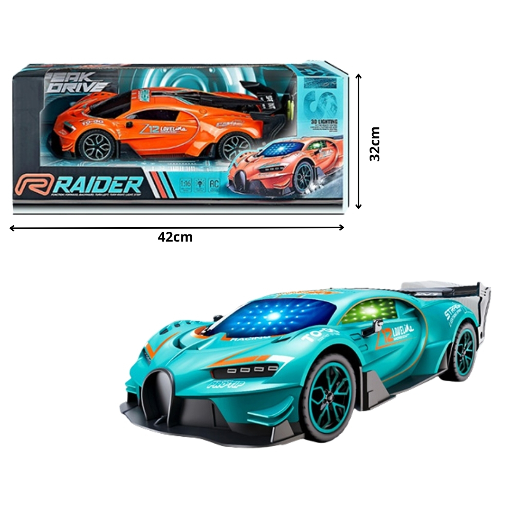 ***F - CARRO DE CONTROLE TOTAL RECARREGAVEL MODELO BUGATTI COM LUZ E CORES VARIADAS