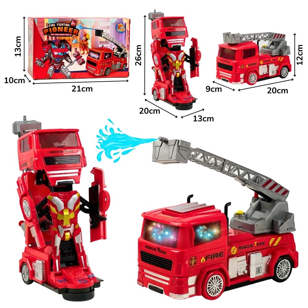 D - CAMINHÃO BOMBEIRO TRANSFORMERS BATE E VOLTA COM SOM E ILUMINAÇÃO