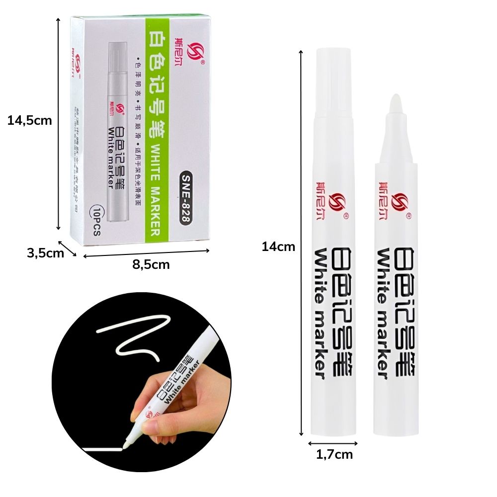 A - CANETA BRANCA PARA ACABAMENTO EM CADERNOS DE PINTURA