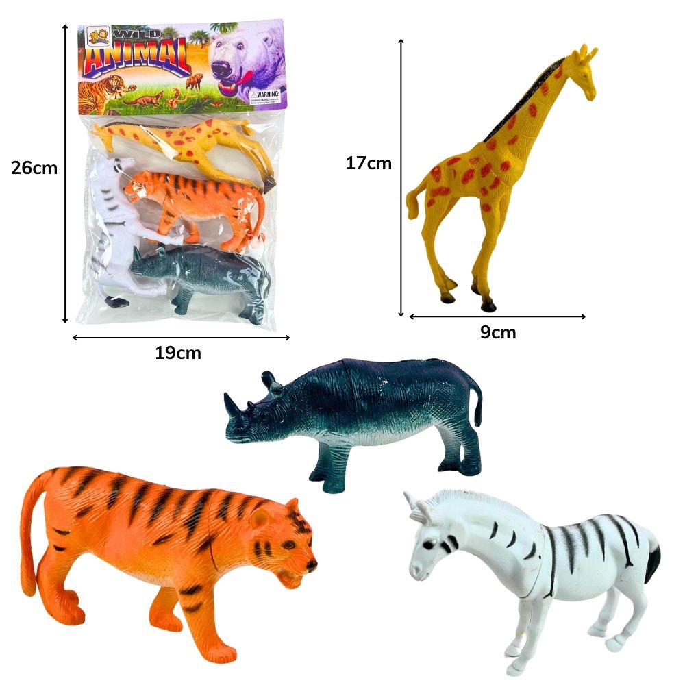 A - KIT ANIMAIS SELVAGENS GRANDE (PVC) NA SOLAPA (PRODUTO EMBORRACHADO)