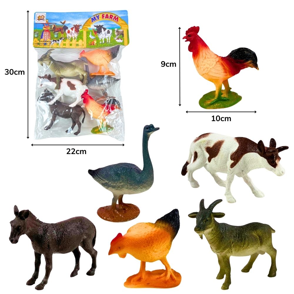 A - KIT ANIMAIS DA FAZENDA GRANDE (PVC) NA SOLAPA  (PRODUTO EMBORRACHADO)