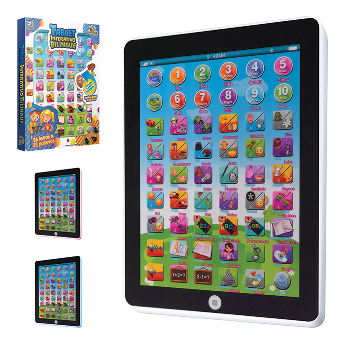 G - TABLET INTERATIVO BILÍNGUE (PORTUGUES/INGLES) Á PILHA 