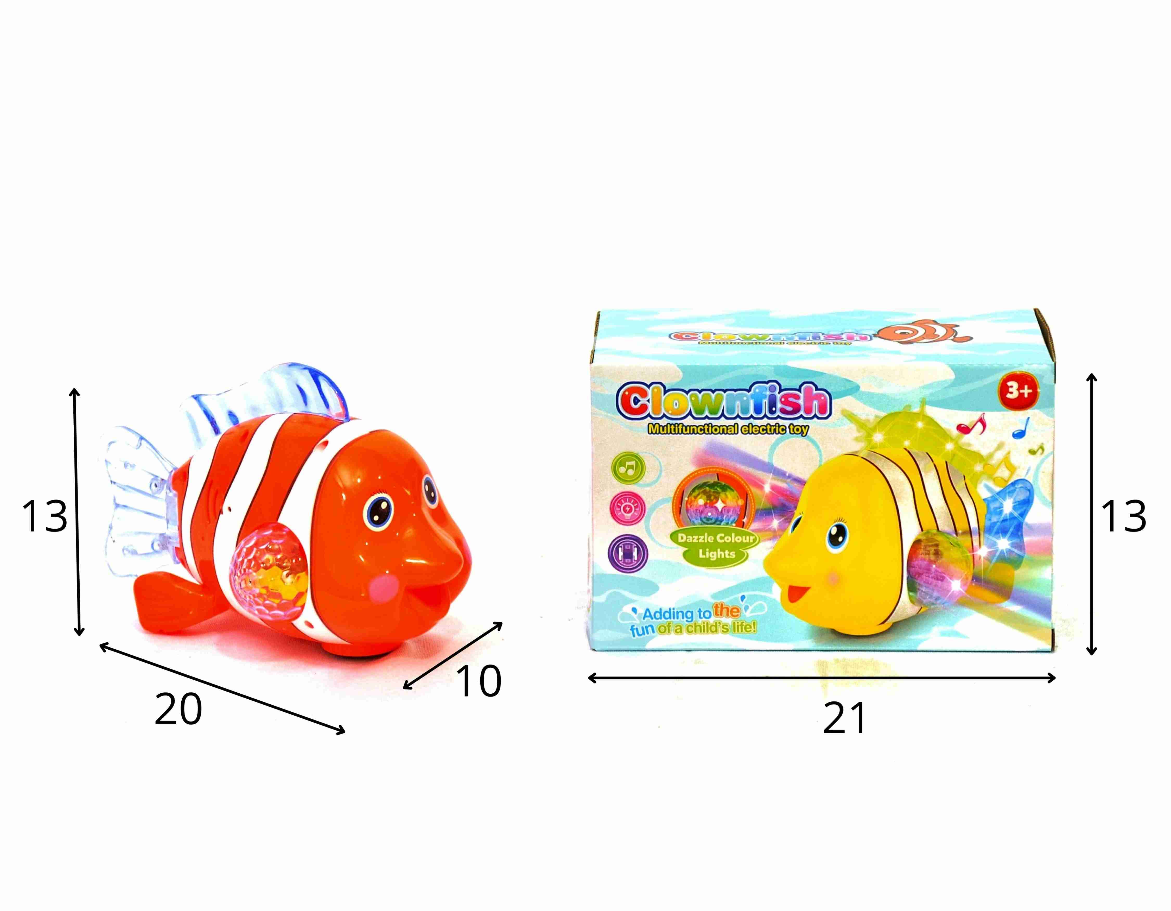 D - PEIXE NEMO CLOWNFISH A PILHA COM SOM E ILUMINAÇÃO 