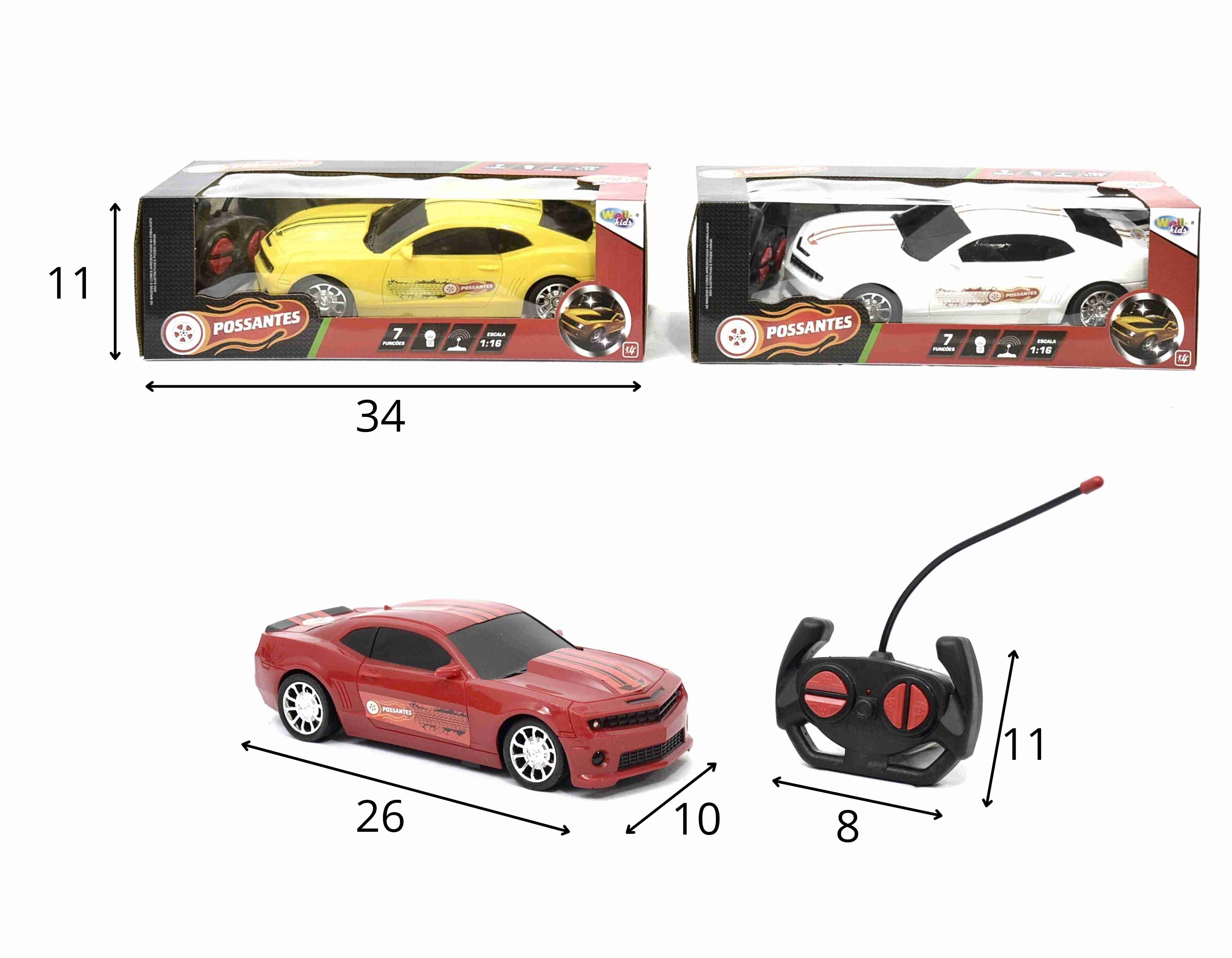 F - CARRO DE CONTROLE REMOTO TOTAL CAMARO AMARELO