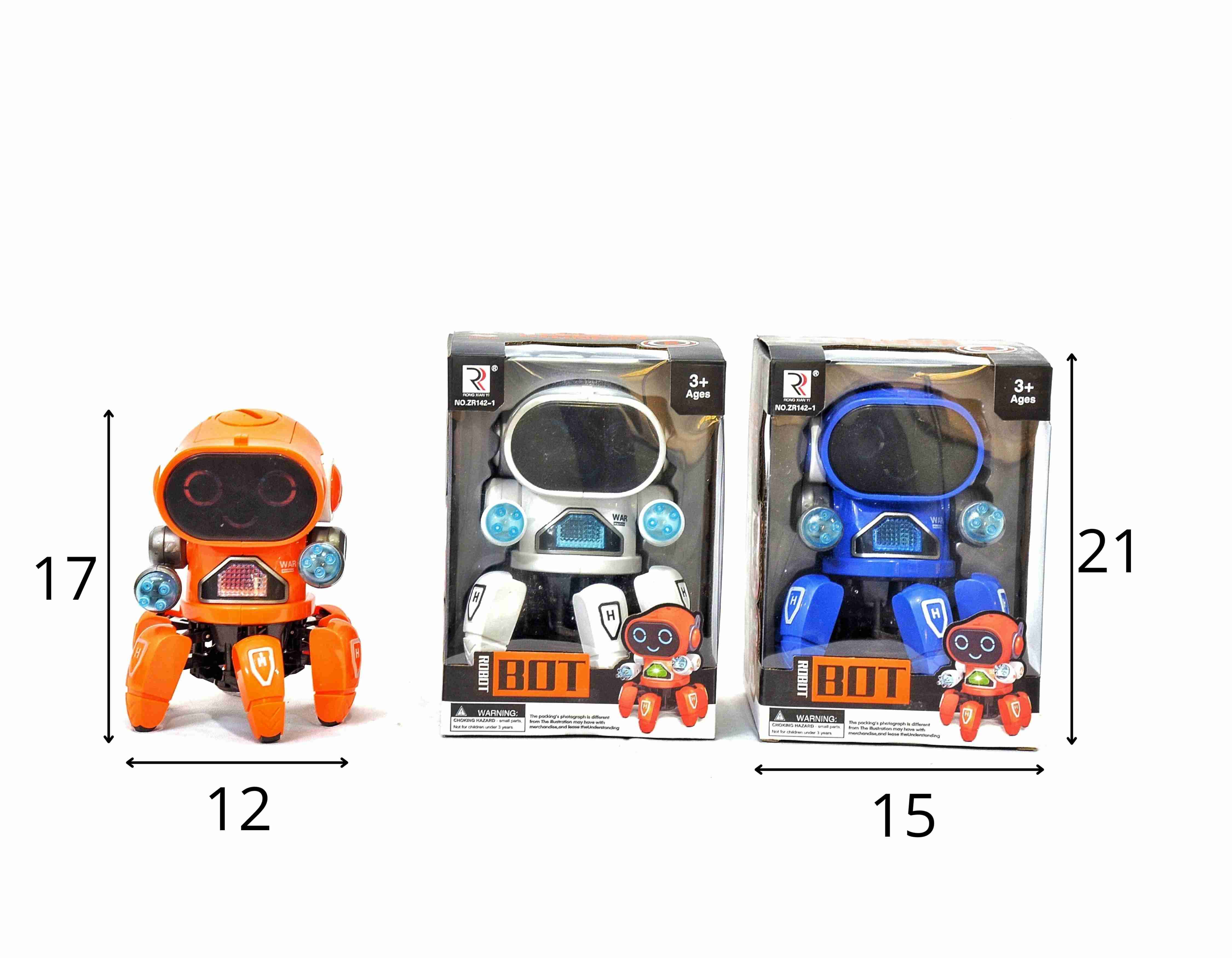 D - ROBO BOT PIONEER A PILHA (ANDA, SOM E ILUMINAÇÃO) 