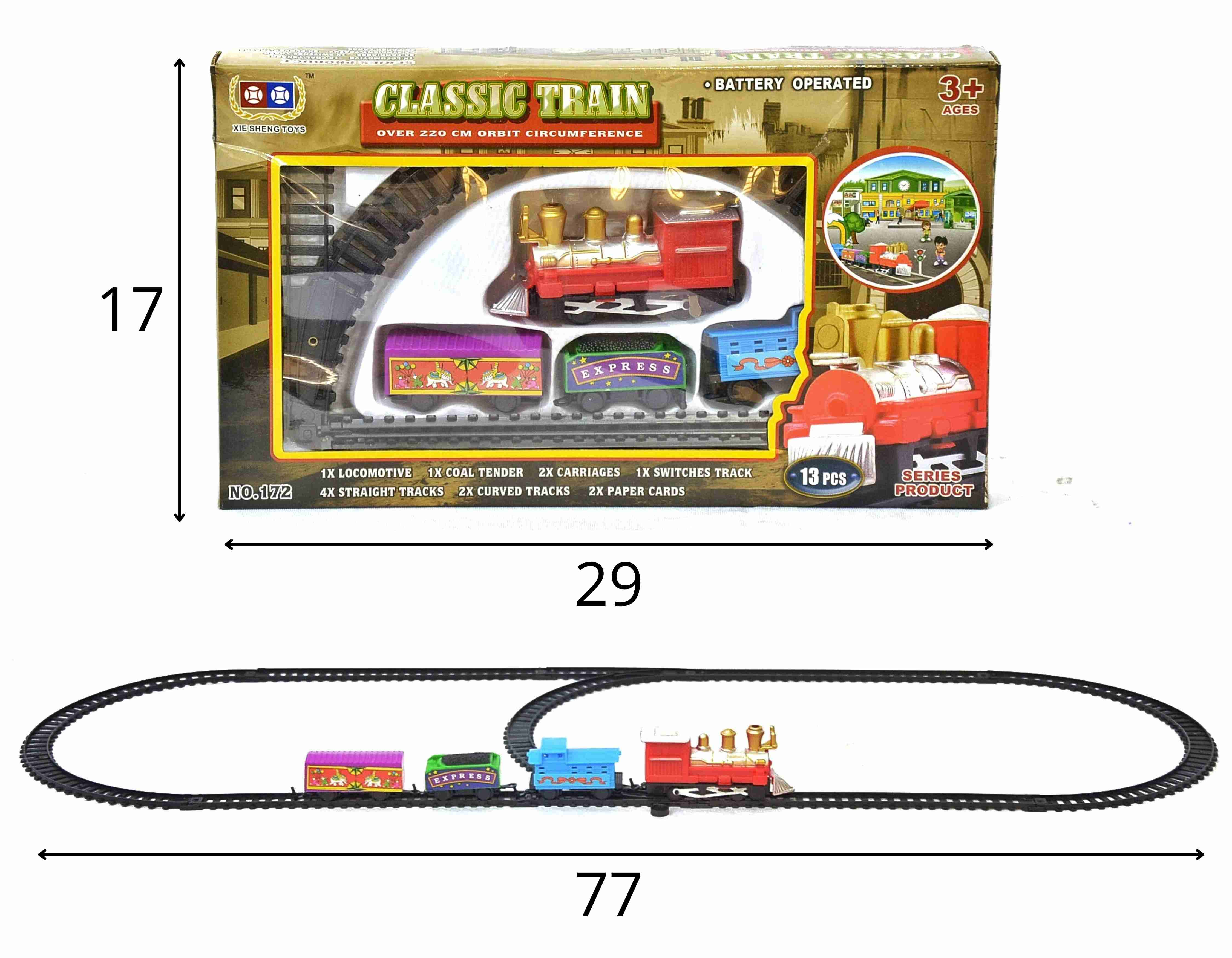 G - FERRORAMA CLASSIC TRAIN Á PILHA COM 13 PEÇAS 