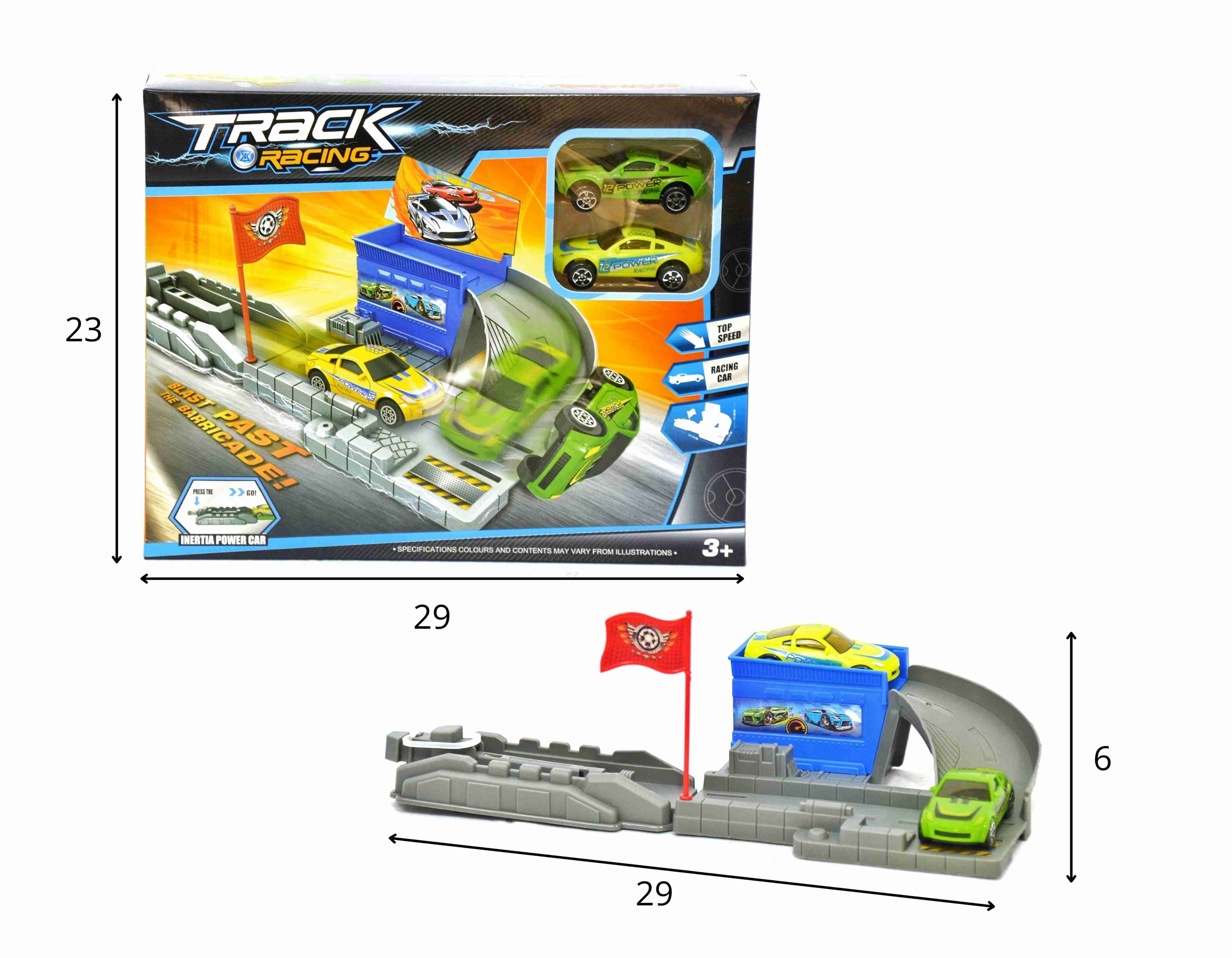 F - PISTA TRACK RACING C/ 2 CARROS (CAIXA FECHADA R$ 46,90 + FT -> 6 PEÇAS)