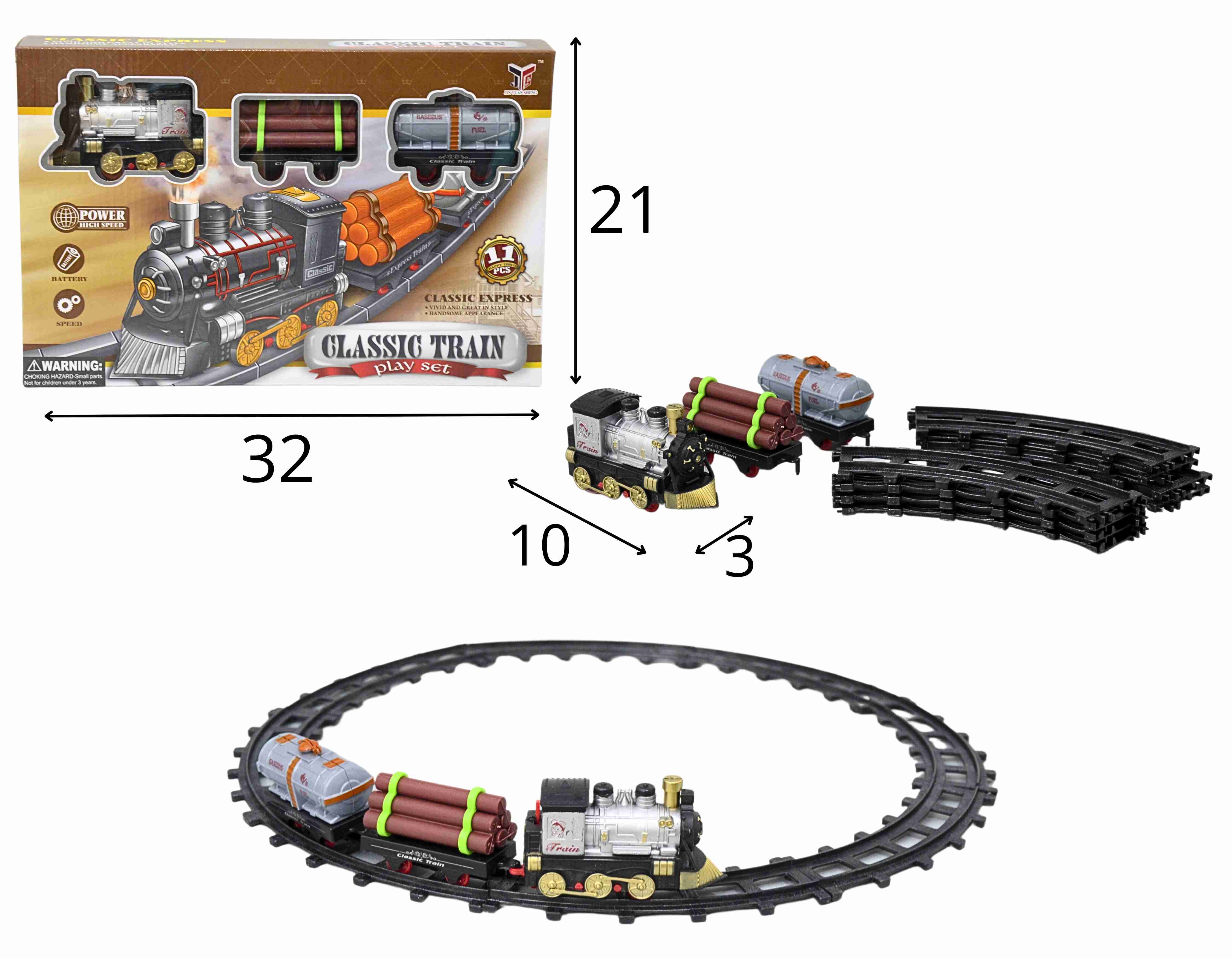G - FERRORAMA CLASSIC TRAIN Á PILHA COM 11 PEÇAS 