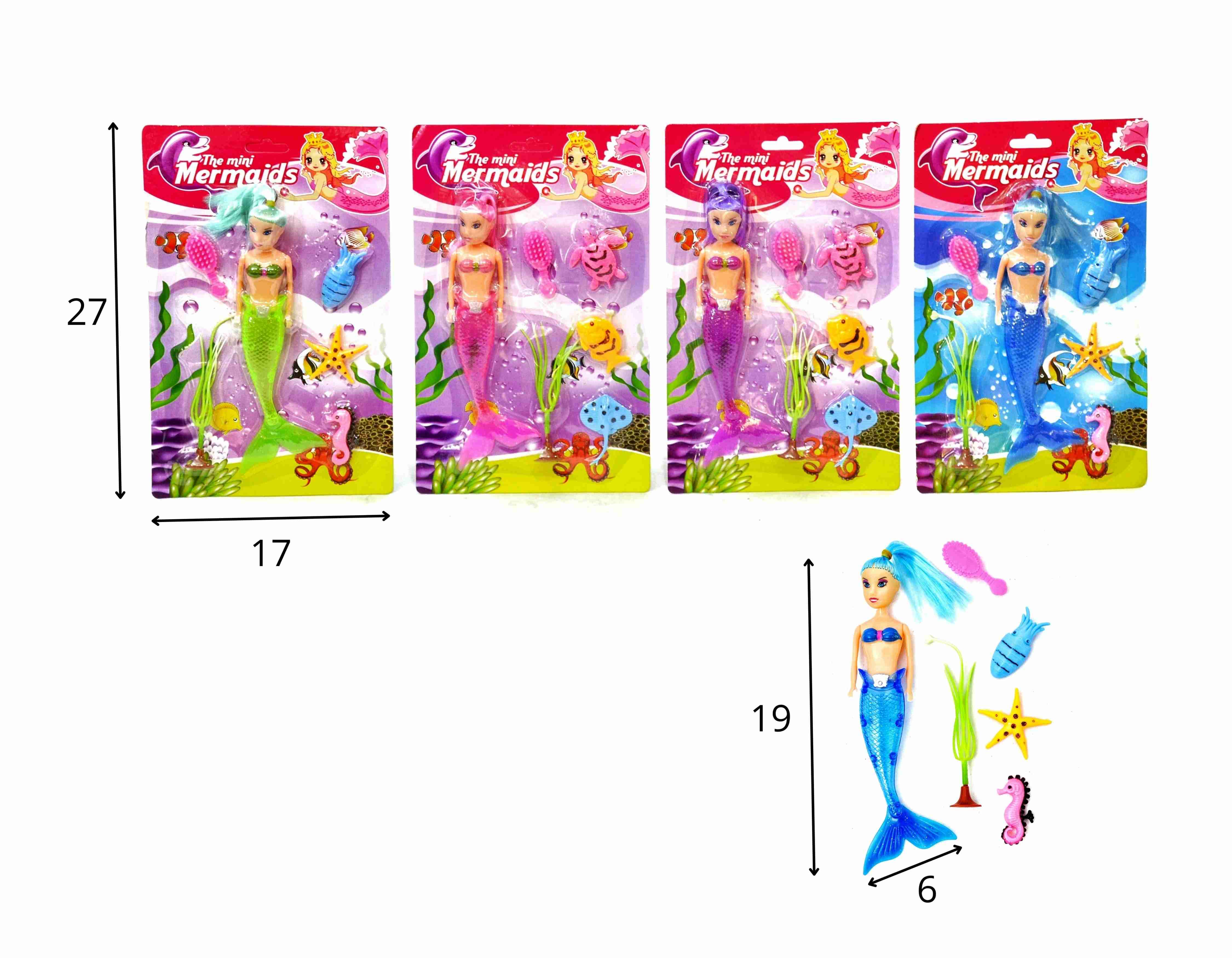 C - BONECA SEREIA PEQUENA COM ACESSORIOS (CAIXA FECHADA R$ 6,99 + FT-> 36 PEÇAS)