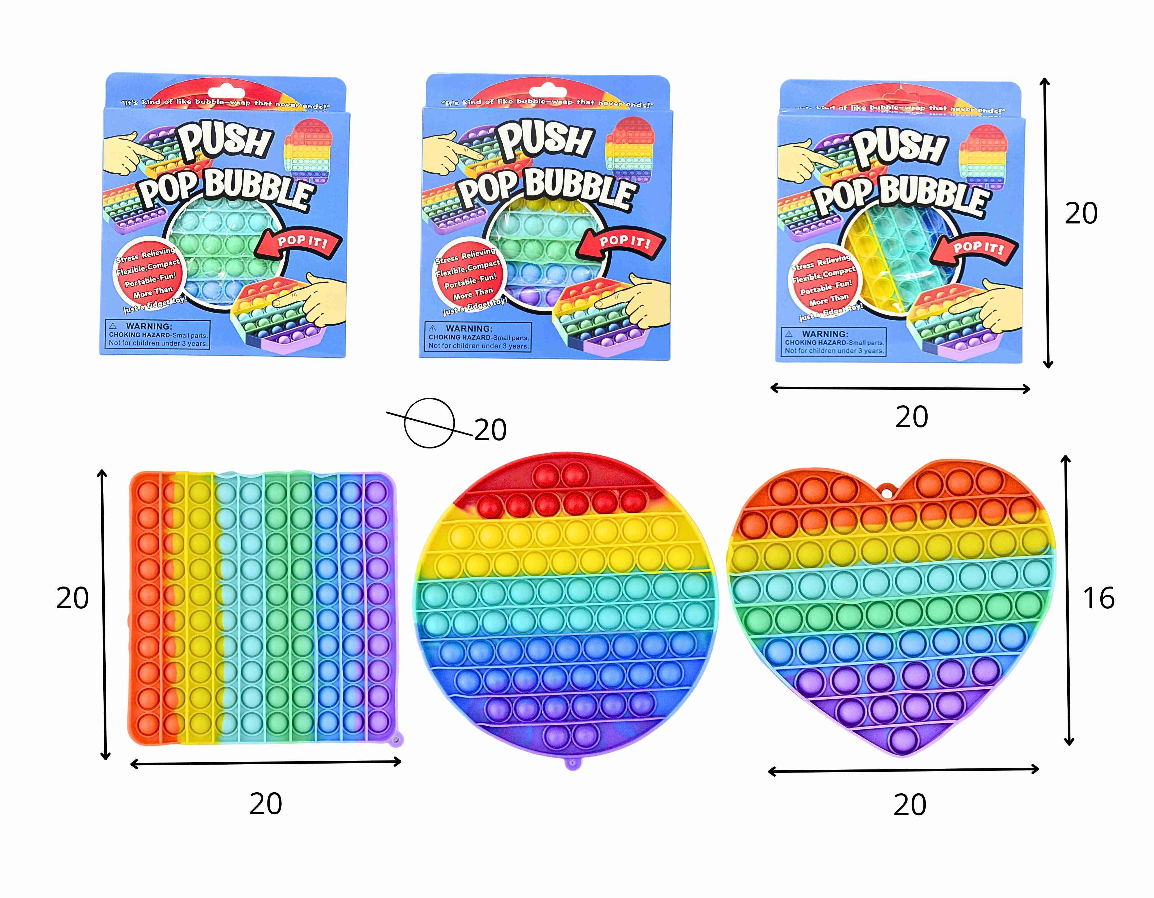 L - BRINQUEDO POP IT FIDGET NA CAIXA COM MODELOS VARIADOS (PRODUTO 1ª LINHA)