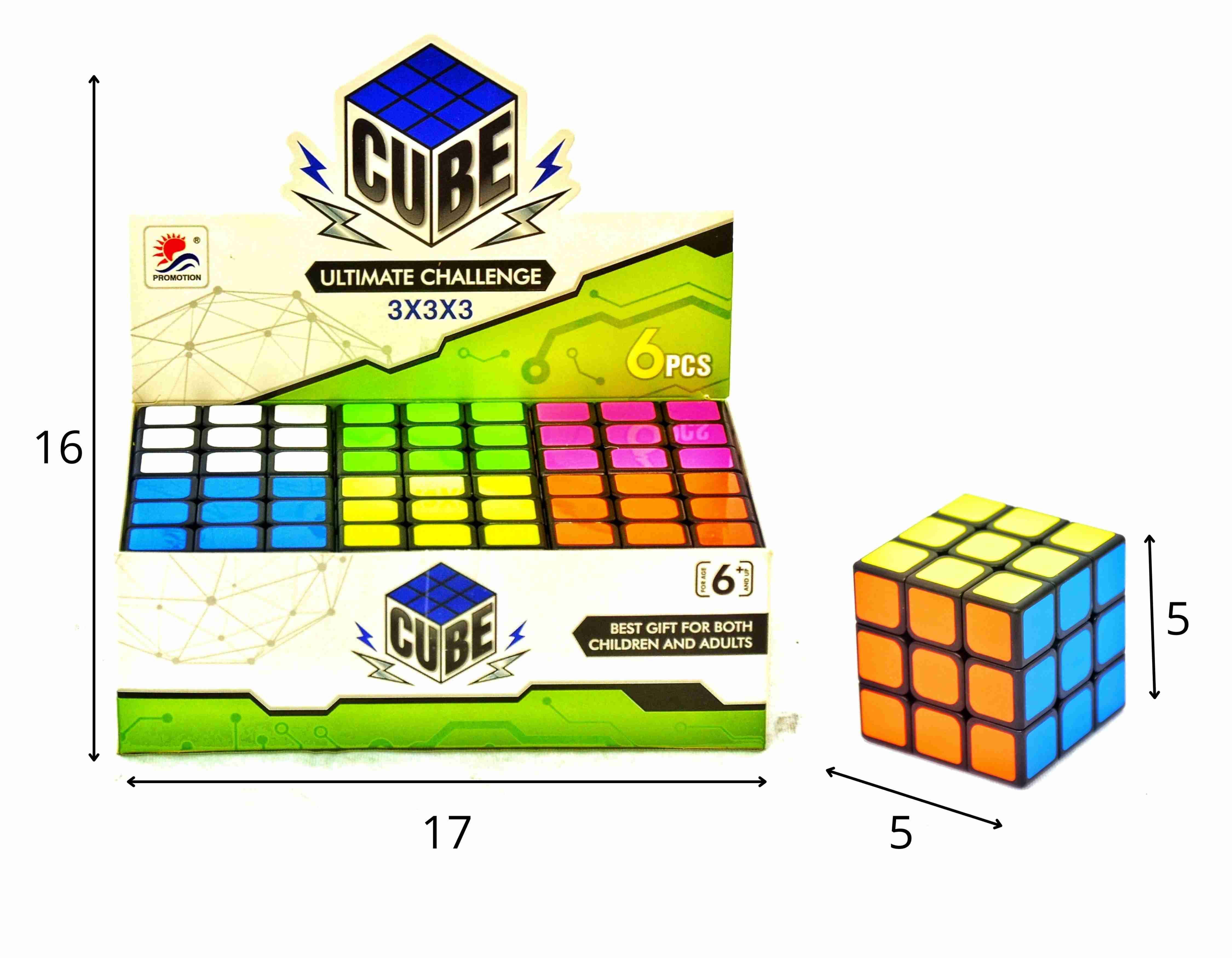 A - CUBO MAGICO ULTIMATE CHALLENGE NO DISPLAY COM 6 PEÇAS 