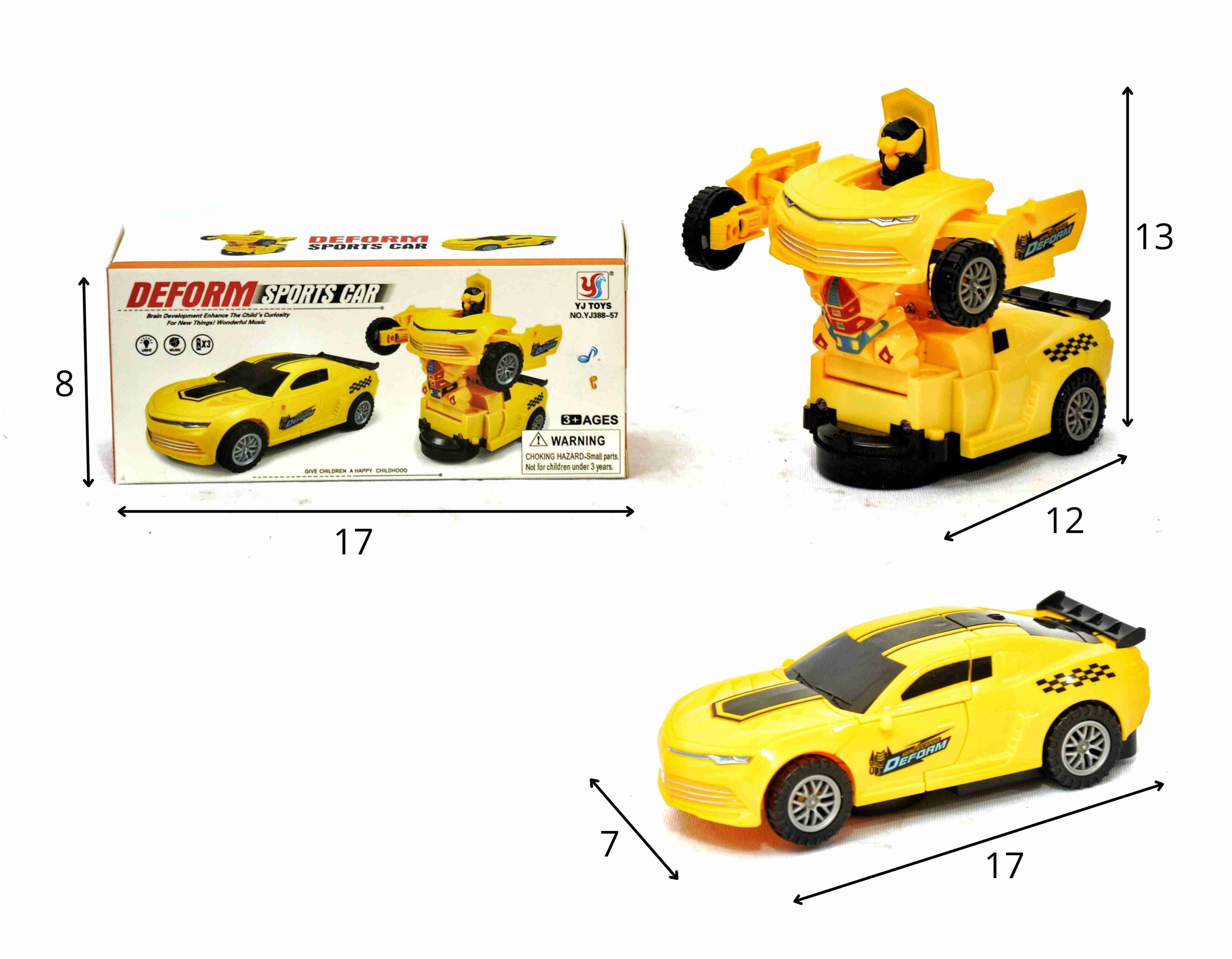 D - CARRO CAMARO TRANSFORMERS A PILHA COM SOM E ILUMINAÇÃO 