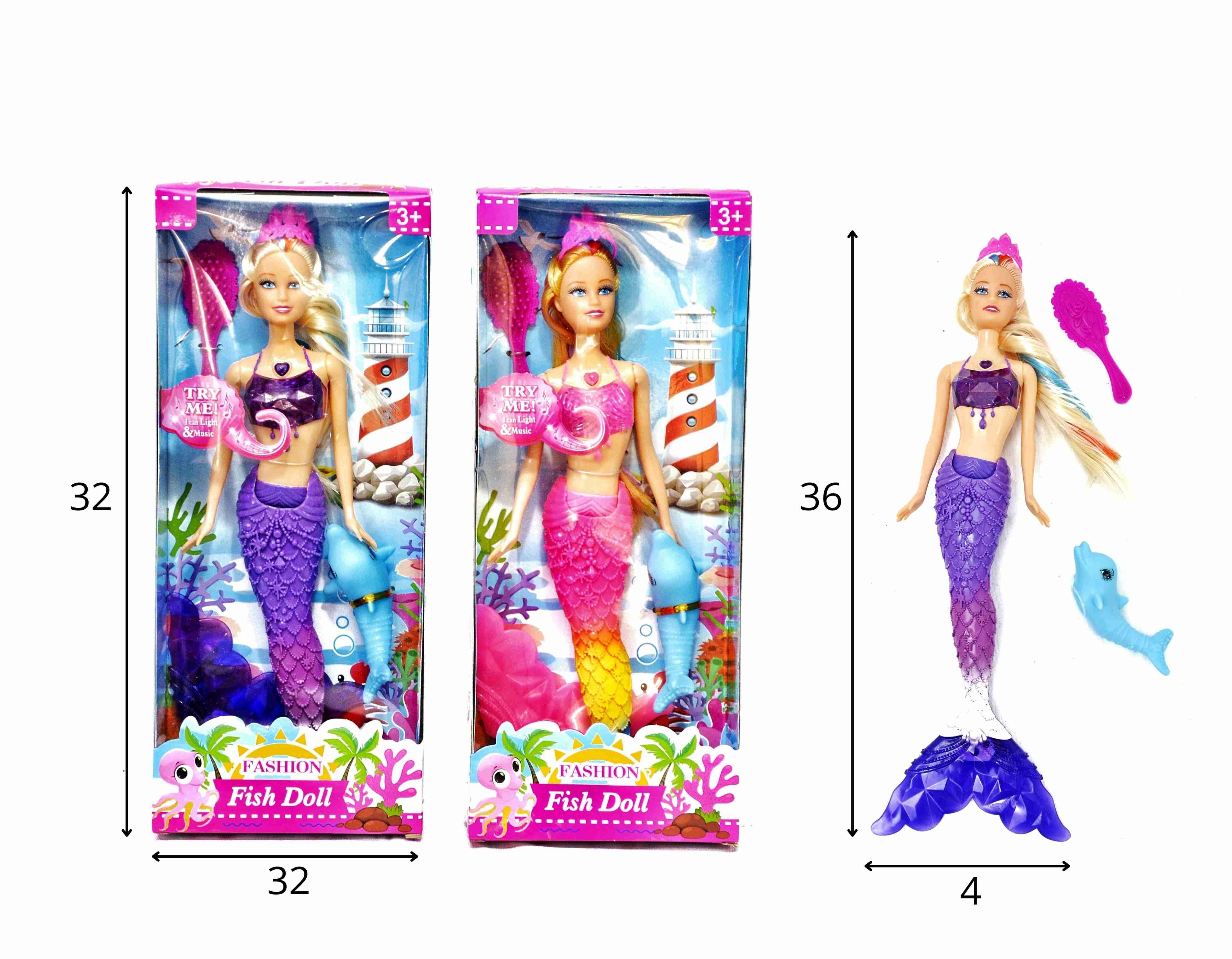 C - BONECA SEREIA C/ ACESSÓRIOS, SOM E ILUMINAÇÃO 
