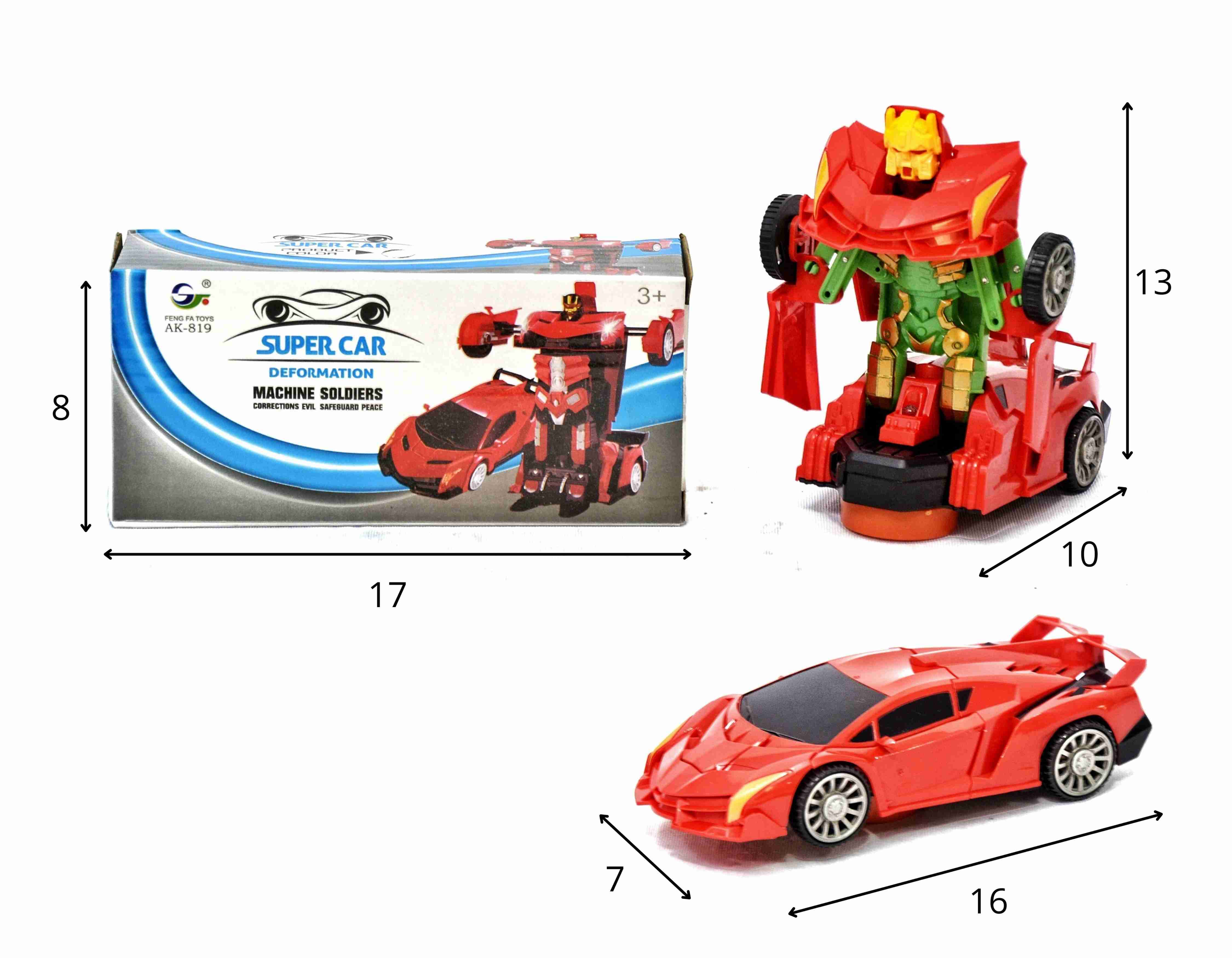 D - CARRO LAMBORGHINI TRANSFORMERS Á PILHA COM SOM E ILUMINAÇÃO (CAIXA FECHADA R$ 32,90 + FT -> 12 PEÇAS)
