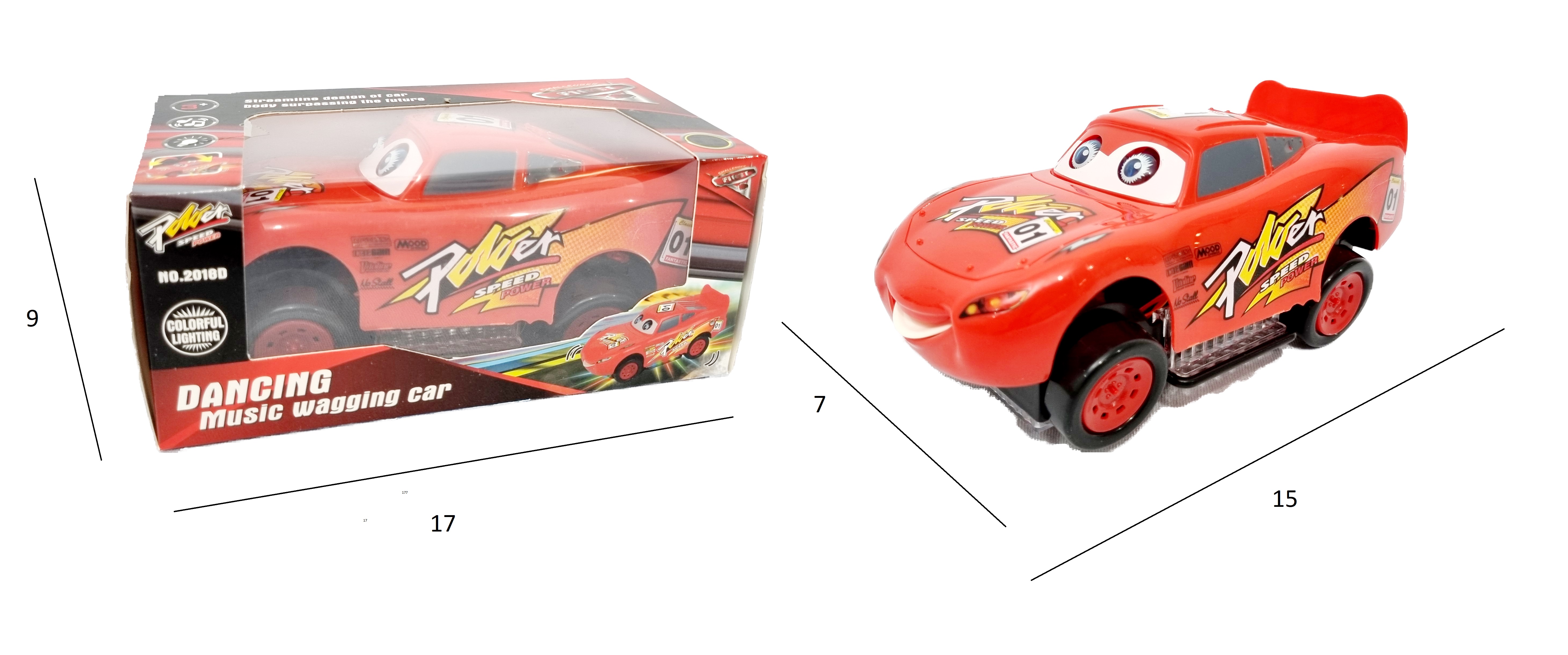 D - CARRO CARS DANCING A PILHA COM SOM E ILUMINAÇÃO (CAIXA FECHADA R$ 44,90 + FT -> 06 PEÇAS)