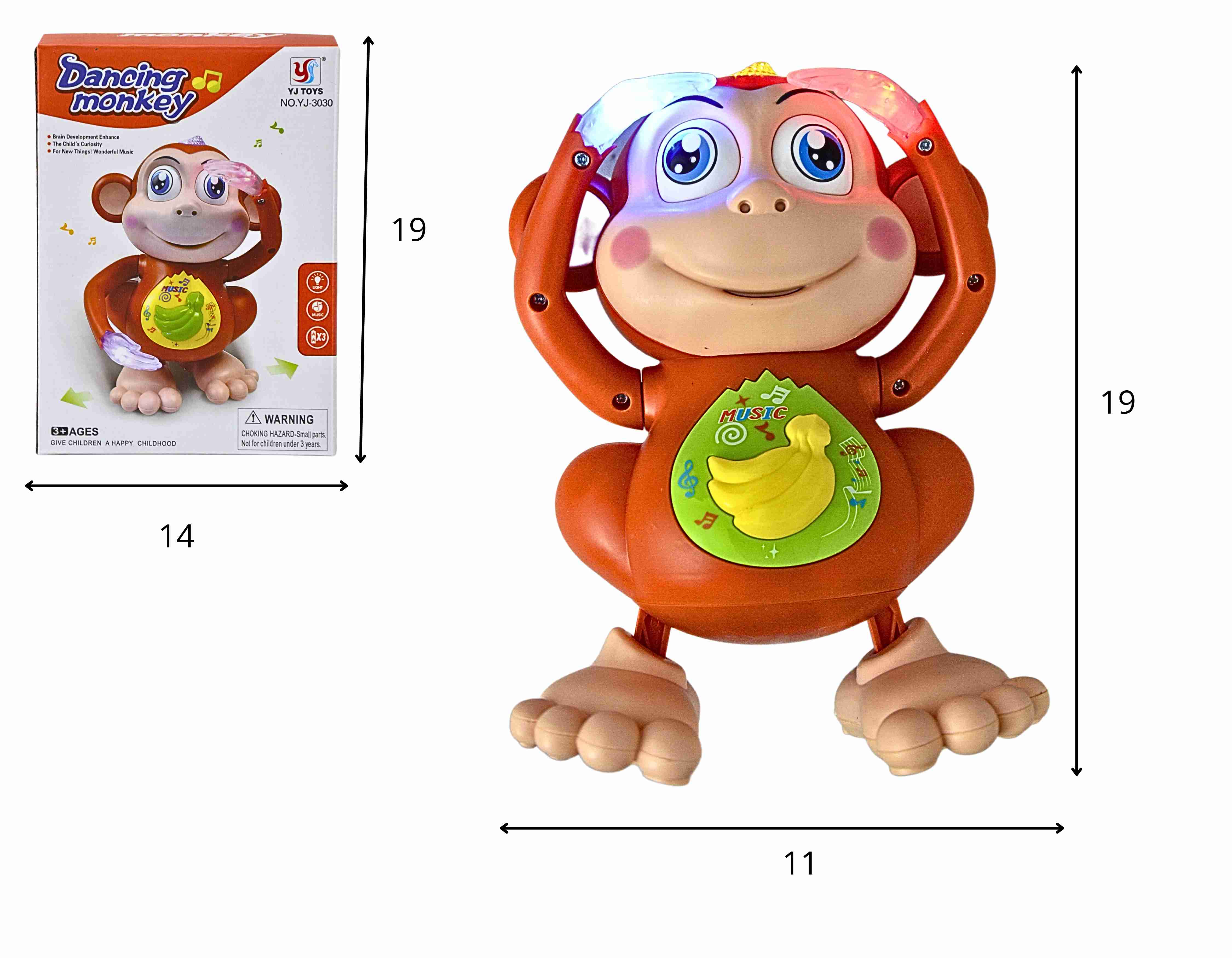 D - MACACO QUE DANÇA A PILHA C/ SOM E ILUMINAÇÃO 