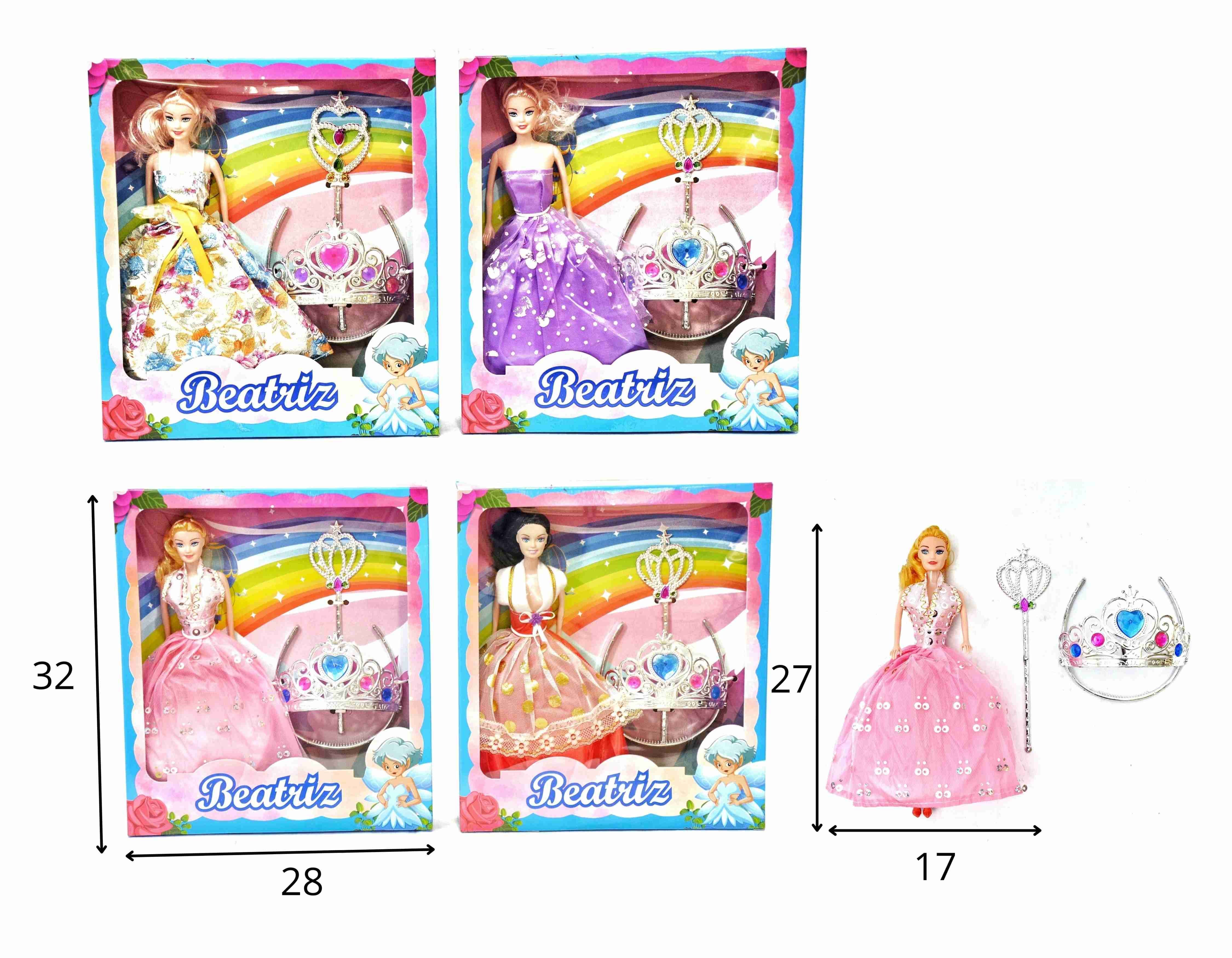 C - BONECA PRINCESA BEATRIZ COM ACESSÓRIOS (PREÇO CAIXA FECHADA R$ 20,90 + FT -> 12 PEÇAS)