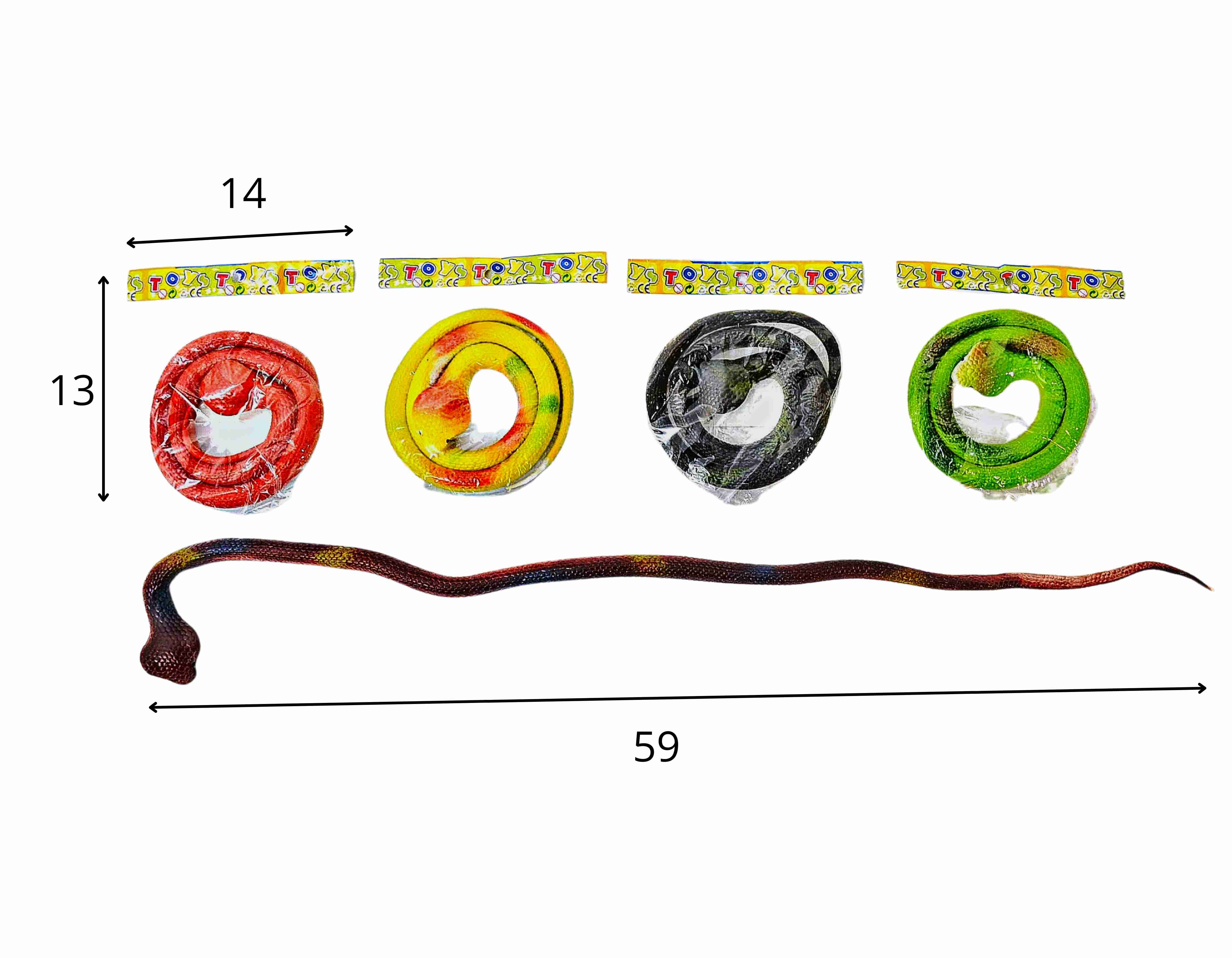 B - COBRA DE BORRACHA INDIVIDUAL NA SOLAPA COM CORES VARIADAS (75CM)