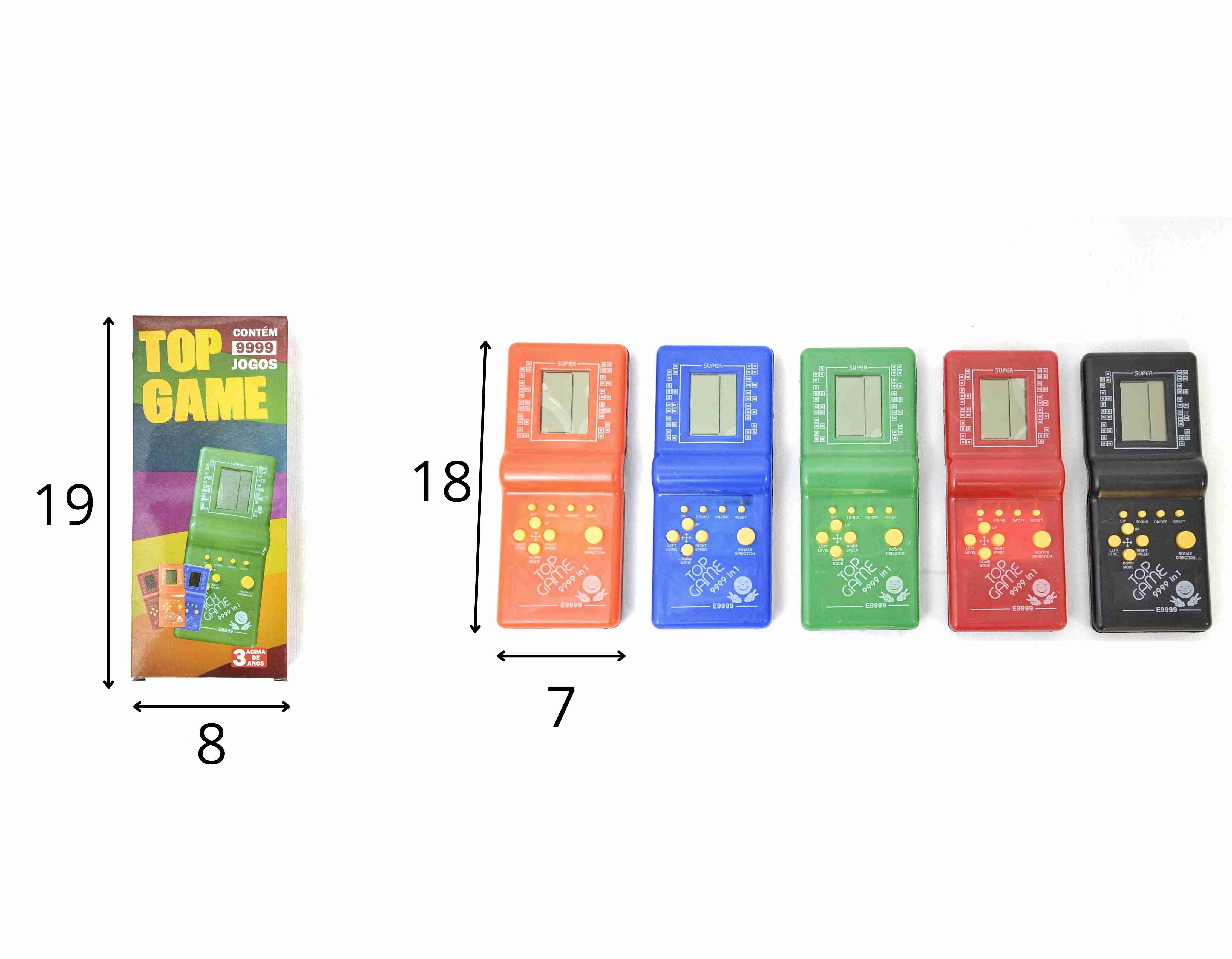 D - BRICK GAME A PILHA COM CORES VARIADAS