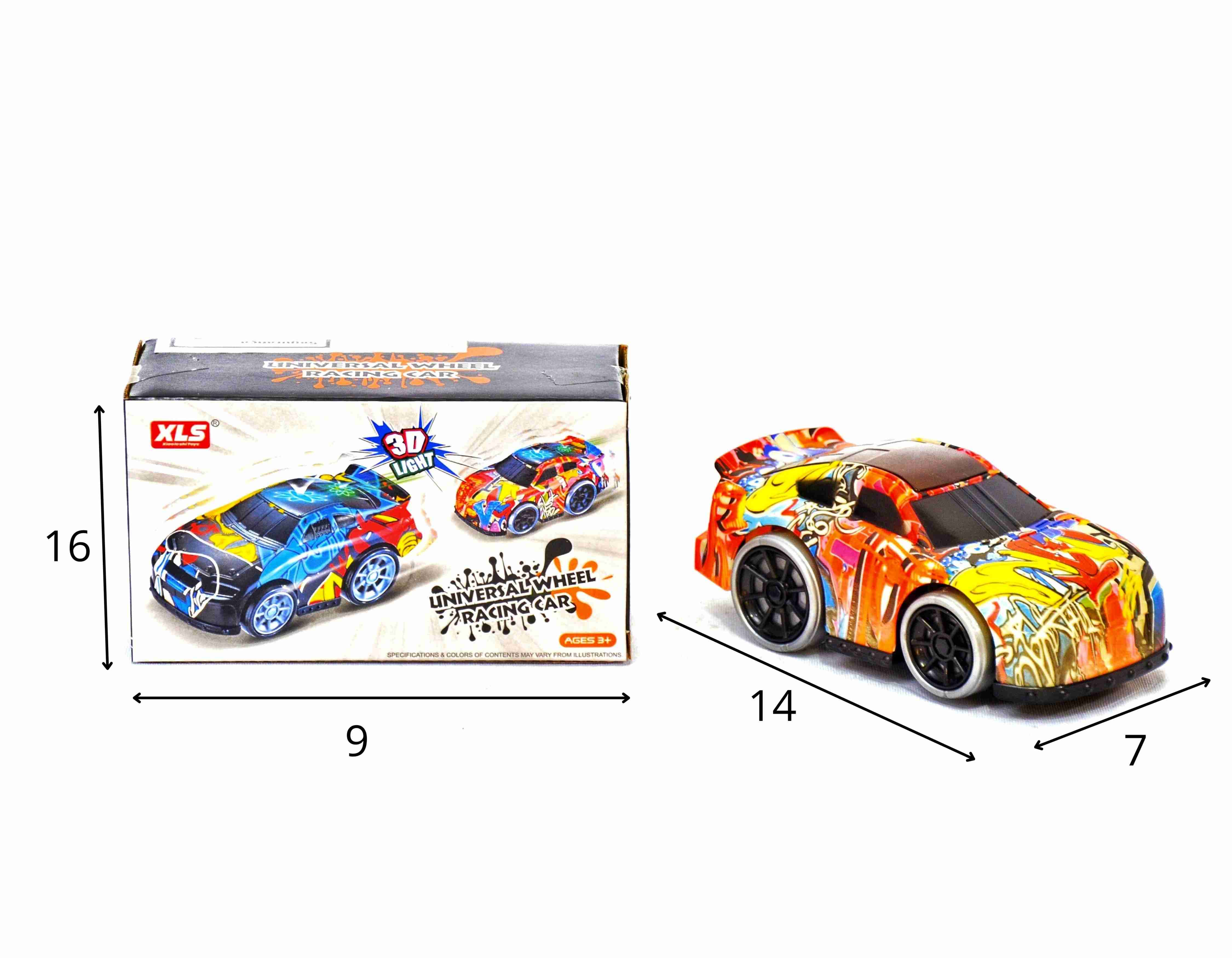 D - CARRO COLORIDO BATE / VOLTA COM LUZ A PILHA (CAIXA FECHADA R$ 19,90 + FT -> 12 PEÇAS)