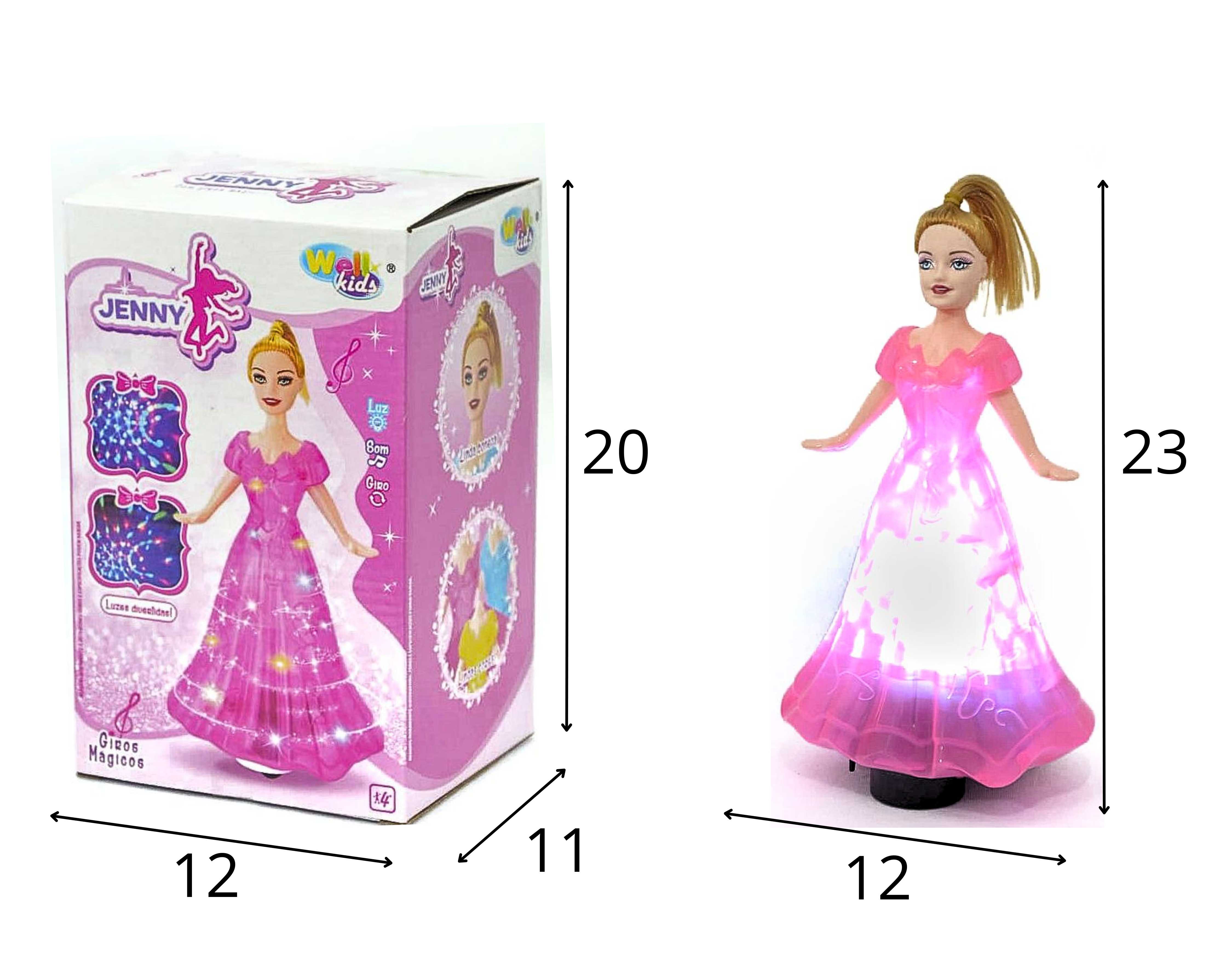 D - BONECA JENNY A PILHA COM SOM E ILUMINAÇÃO
