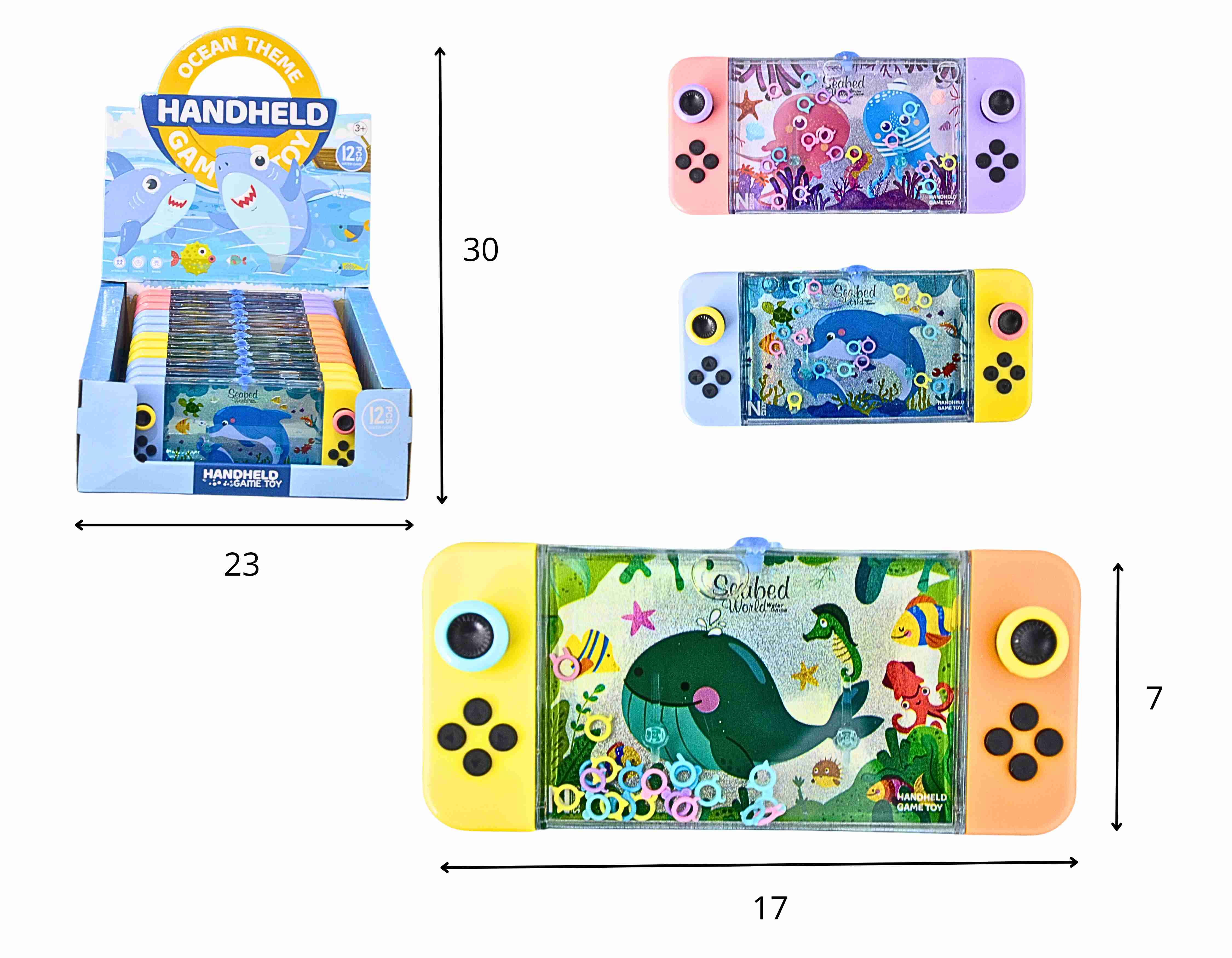 B - AQUAPLAY ANIMAIS MARINHOS DE ACRÍLICO COM ÁGUA DENTRO MODELOS VARIADOS NO DISPLAY C/ 12 PCS