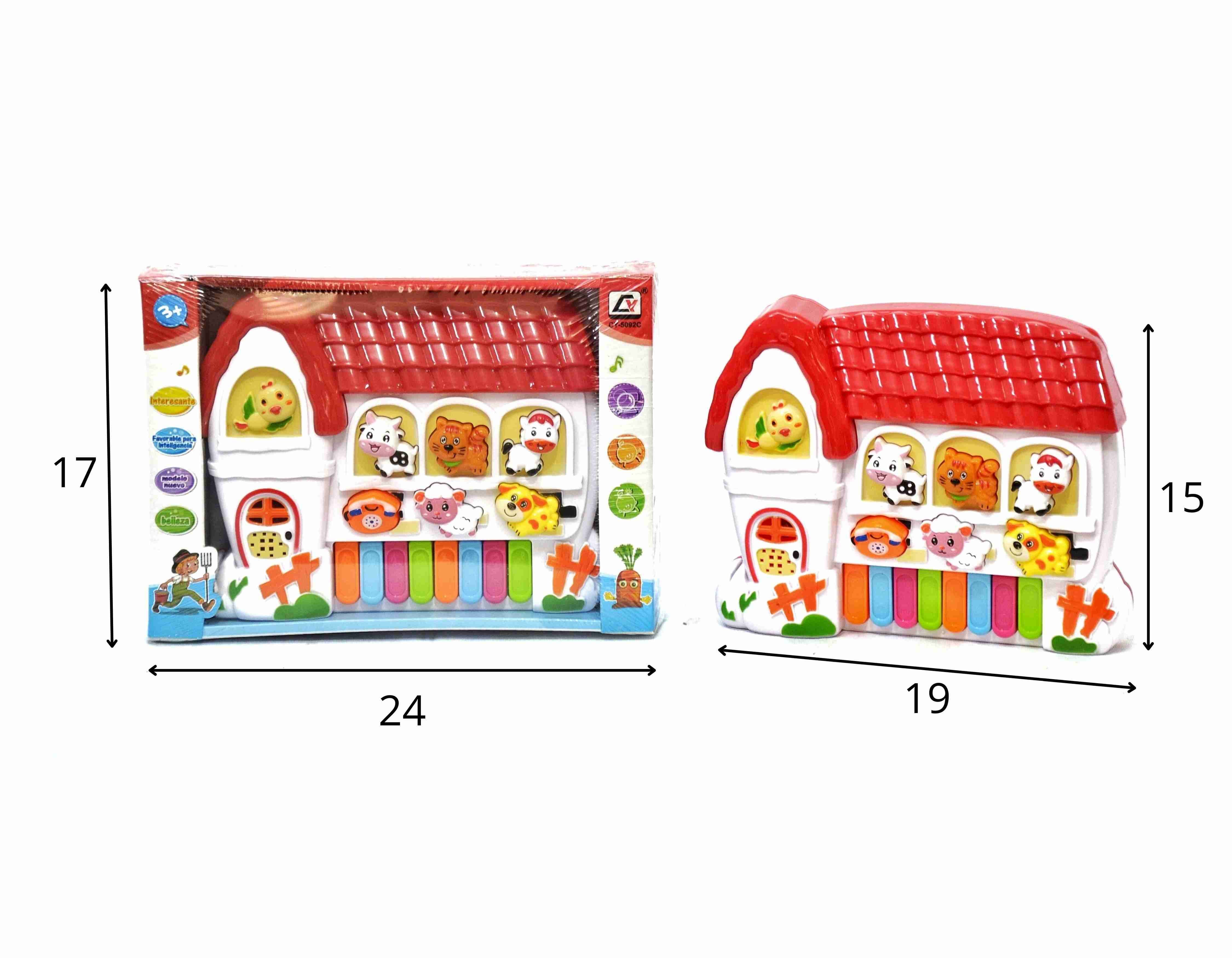 D - PIANO MUSICAL CASINHA A PILHA COM SOM E ILUMINACAO
