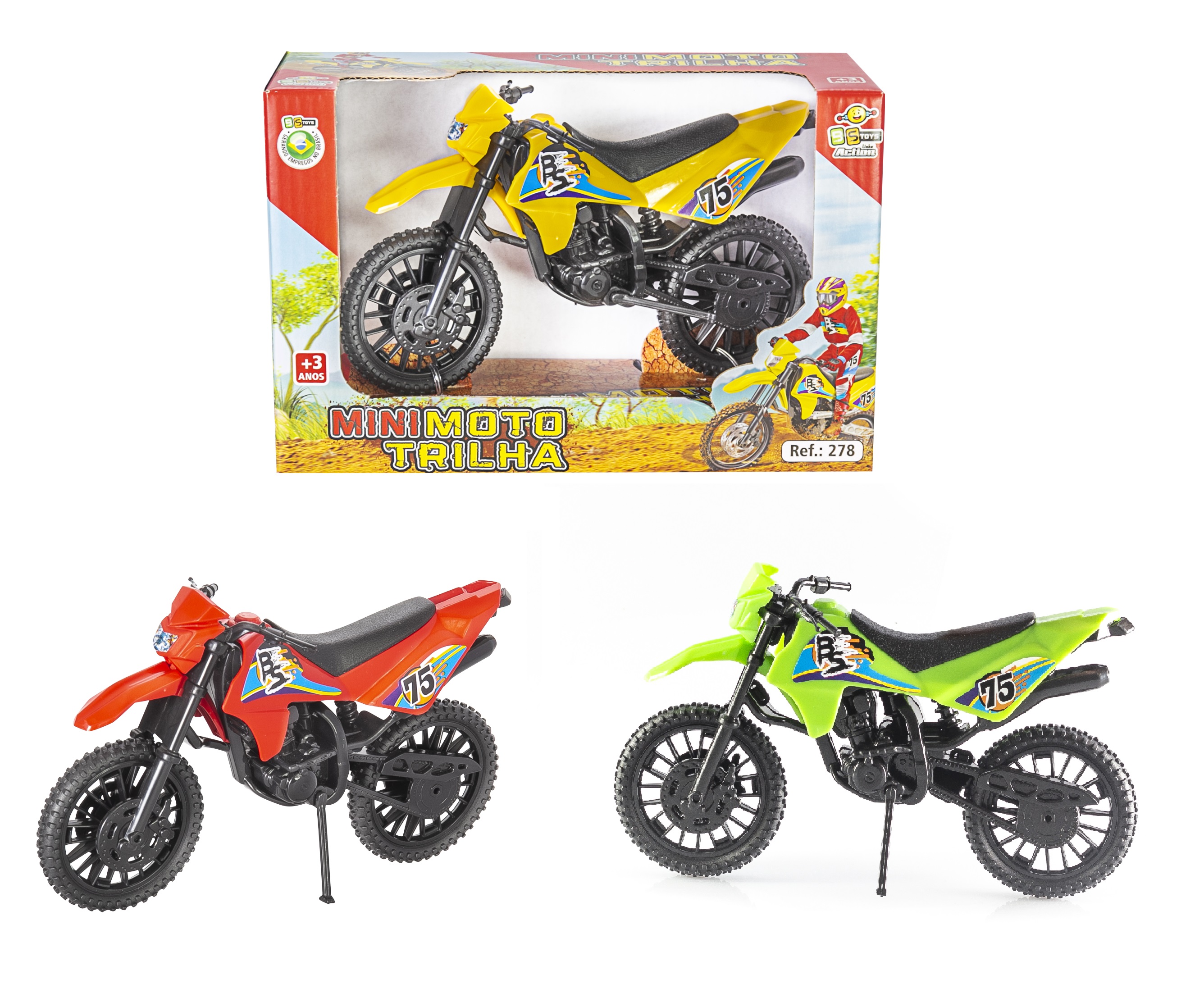 T - MINI MOTO TRILHA NA CAIXA RODA LIVRE
