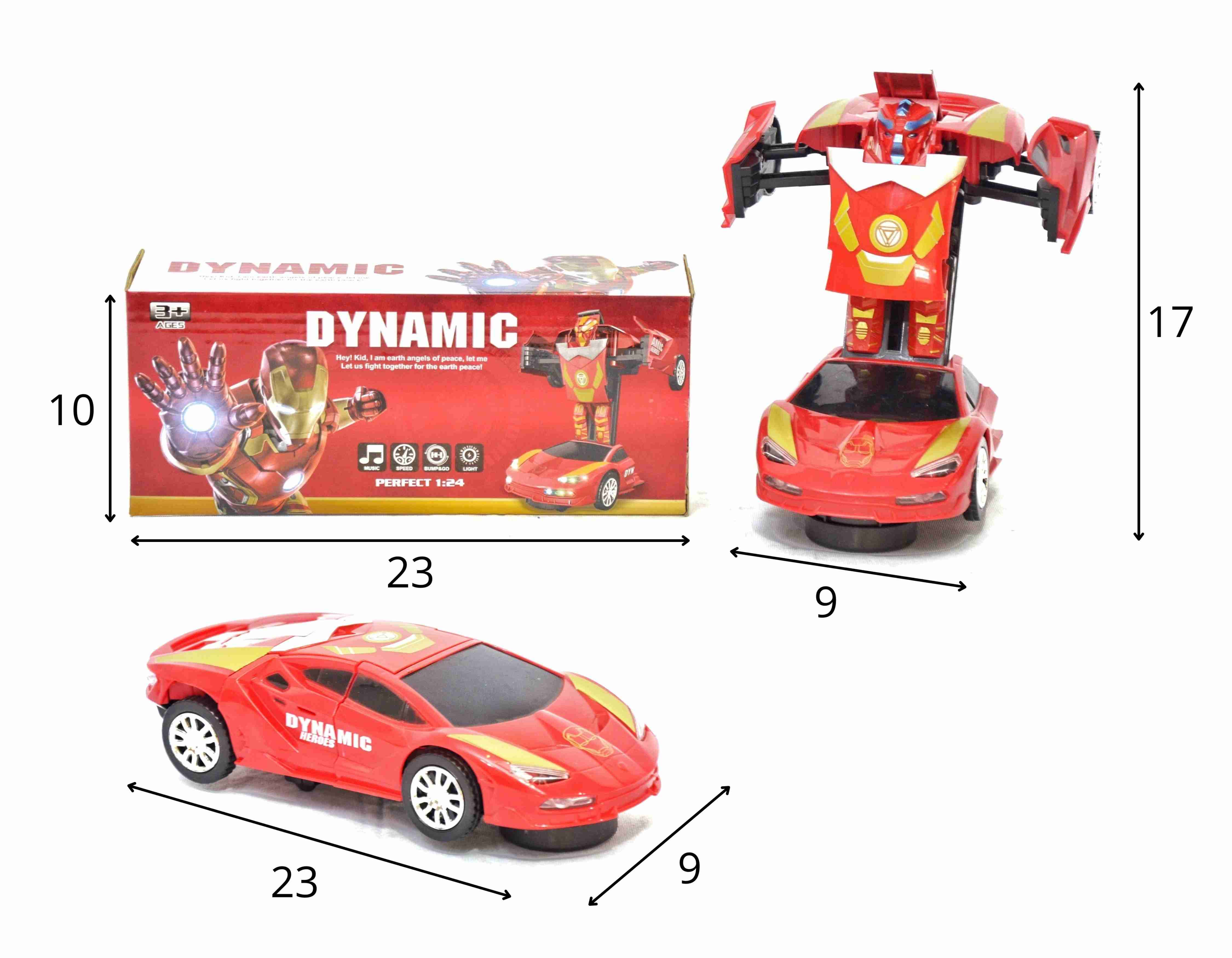 D - CARRO QUE SE TRANSFORMA Á PILHA COM SOM E ILUMINAÇÃO (CAIXA FECHADA R$ 32,90 + FT -> 12 PEÇAS)