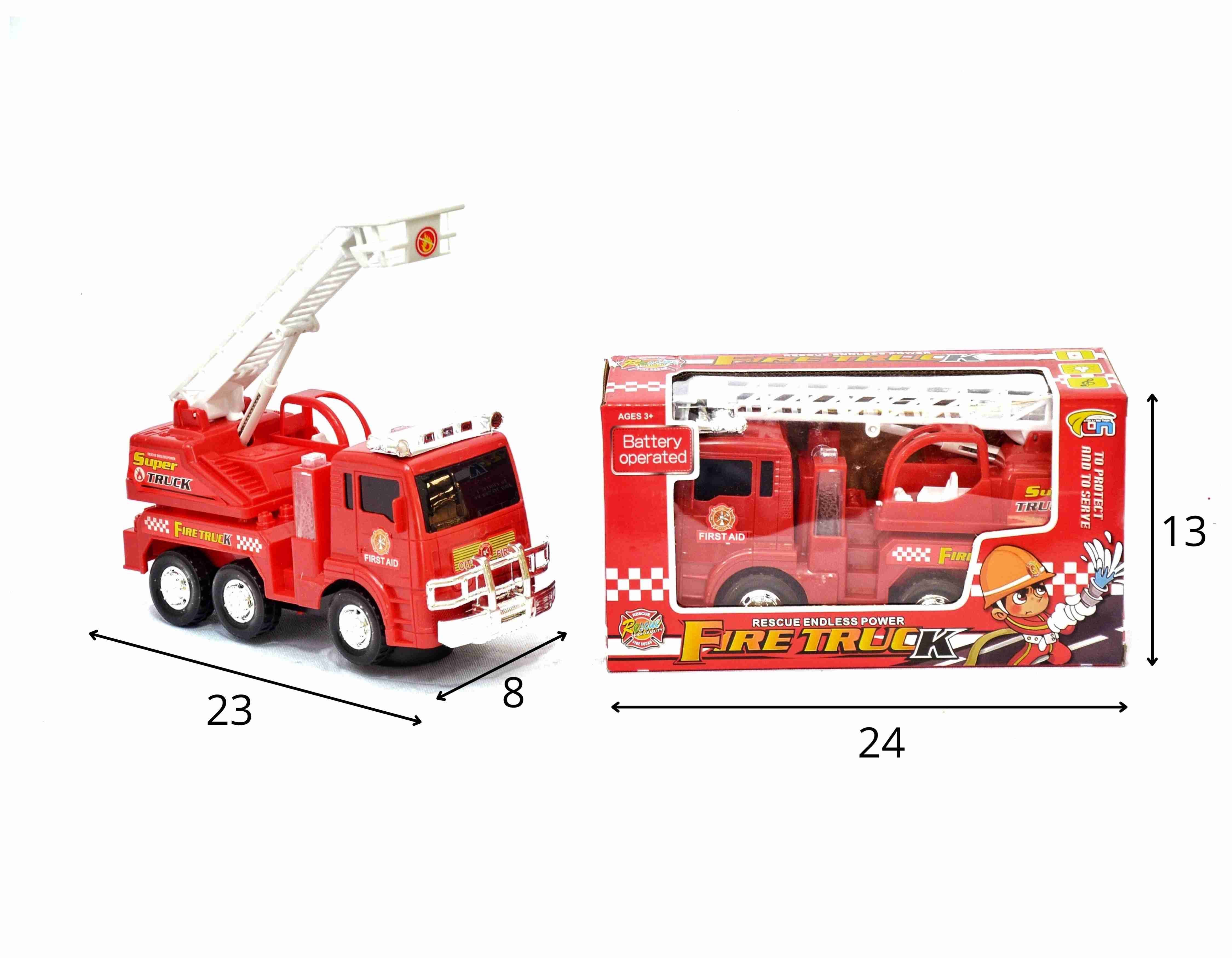 D - CAMINHAO BOMBEIRO FIRE TRUCK Á PILHA COM SOM E ILUMINACAO