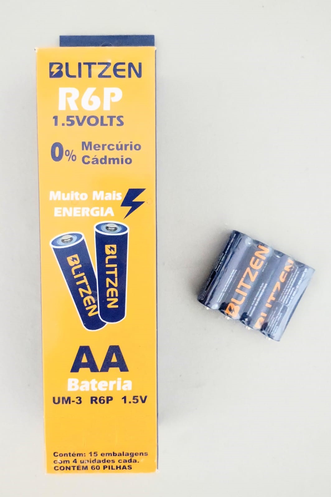 A - PILHA AA (MEDIA) BOX COM 12 PACOTES COM 4 PILHAS CADA