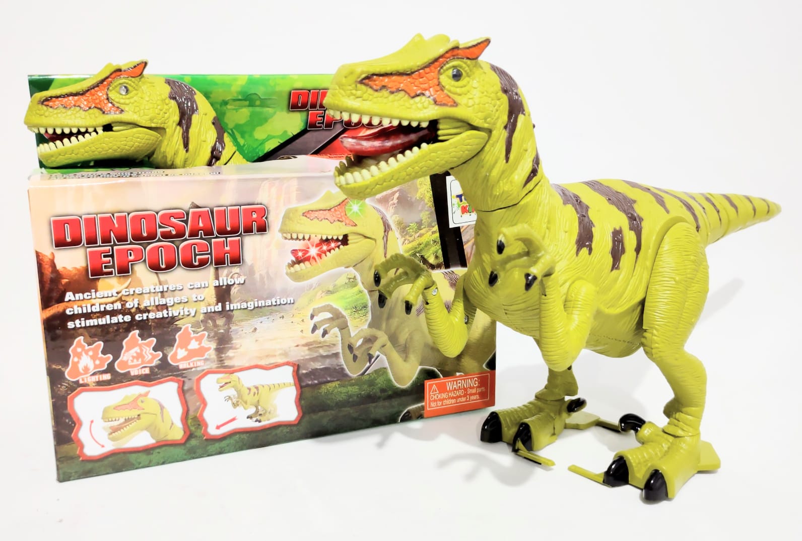 D - DINOSSAURO EPOCH Á PILHA COM SOM E ILUMINAÇÃO (CAIXA FECHADA R$ 63,90 + FT -> 06 PEÇAS)