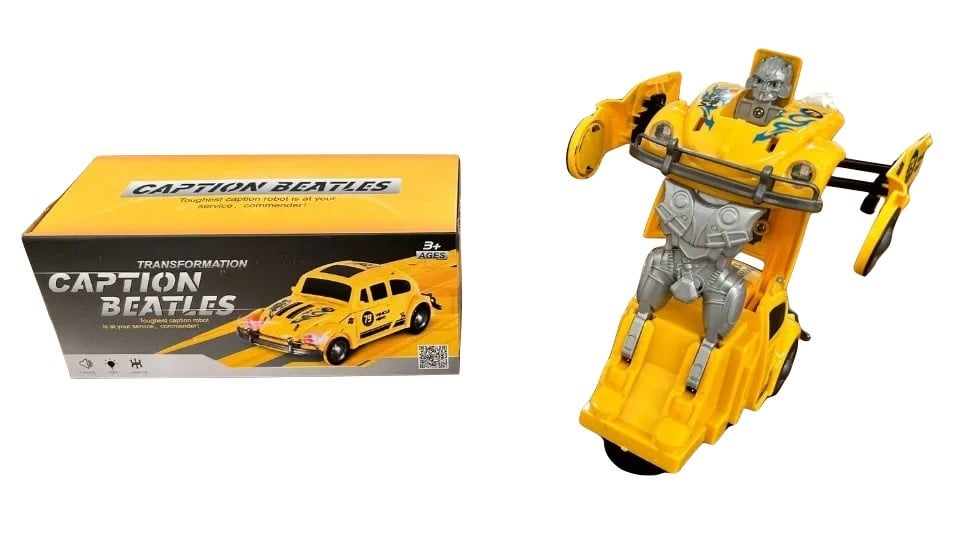 D - FUSCA QUE SE TRANSFORMA EM ROBO Á PILHA COM SOM E ILUMINAÇÃO 
