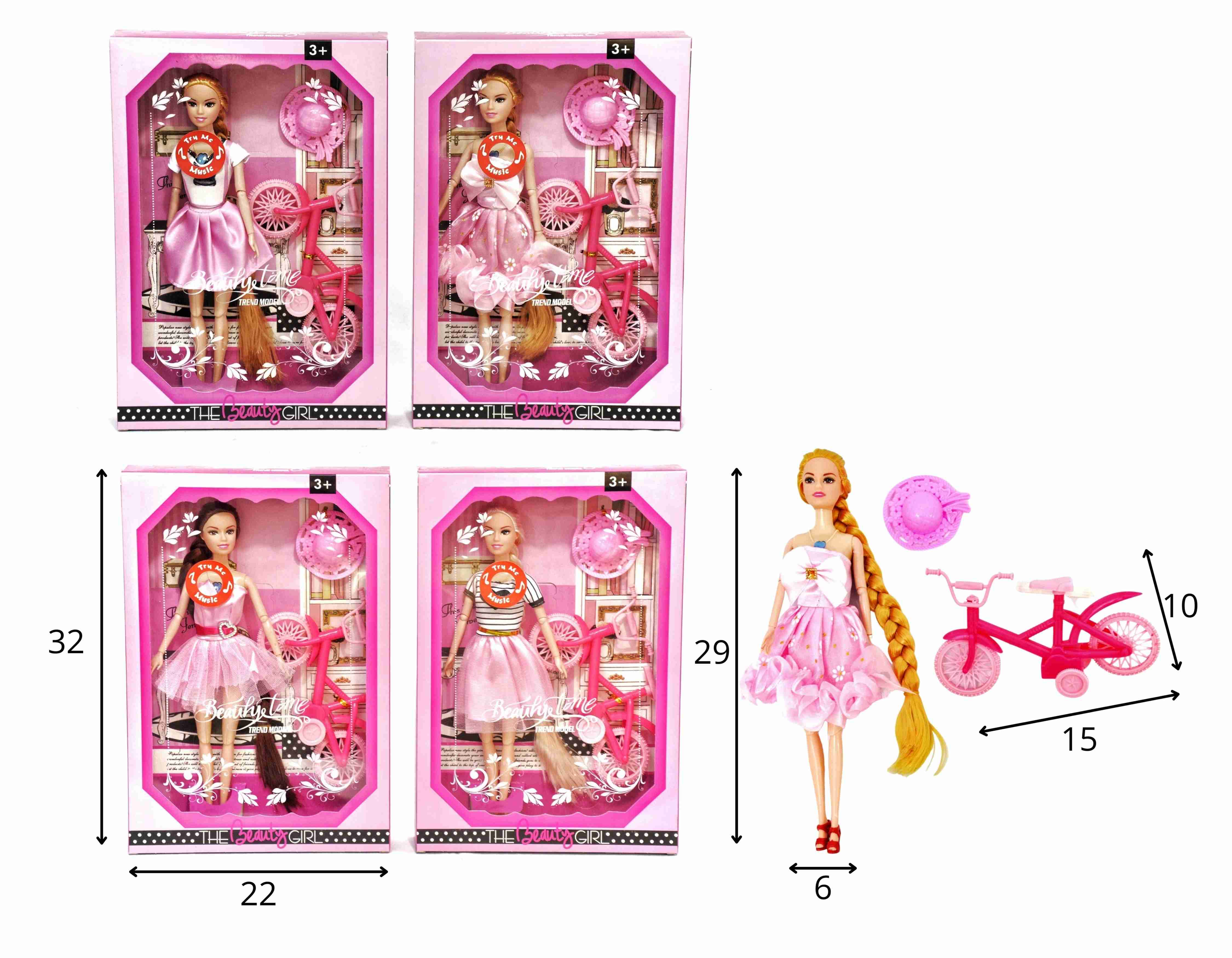 C - BONECA THE BEAUTY GIRL ARTICULADA COM SOM E ACESSÓRIOS 