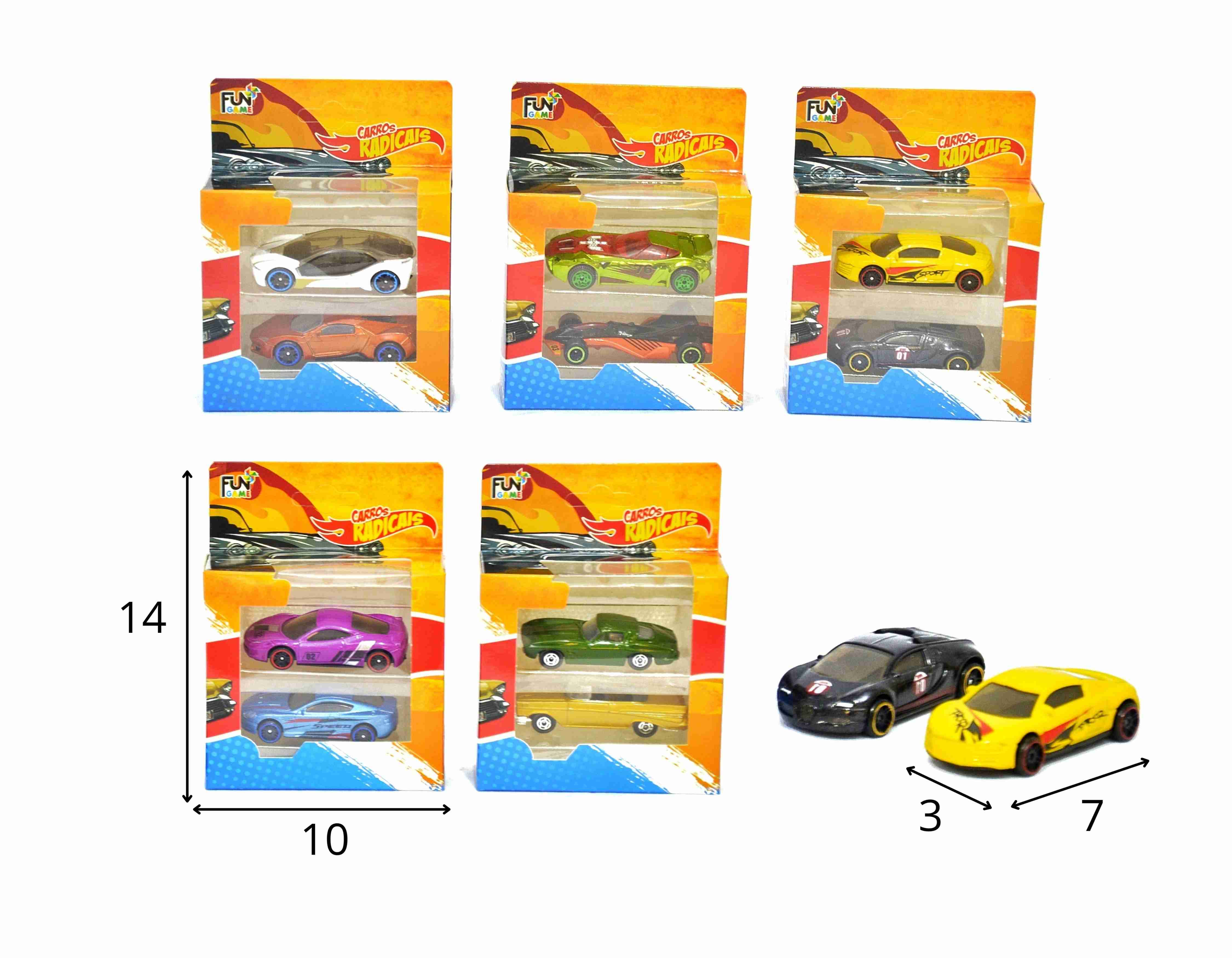 A - COLEÇÃO CARROS DE METAL REPLICA DO HOT WELLS COM 2 PEÇAS E MODELOS VARIADOS (CAIXA FECHADA R$ 12,79 + FT ->12 PEÇAS)