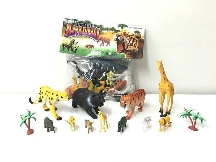 A - KIT ANIMAIS SELVAGENS GRANDE (PVC) NA SOLAPA (CAIXA FECHADA R$ 27,39 + FT -> 12 PEÇAS)