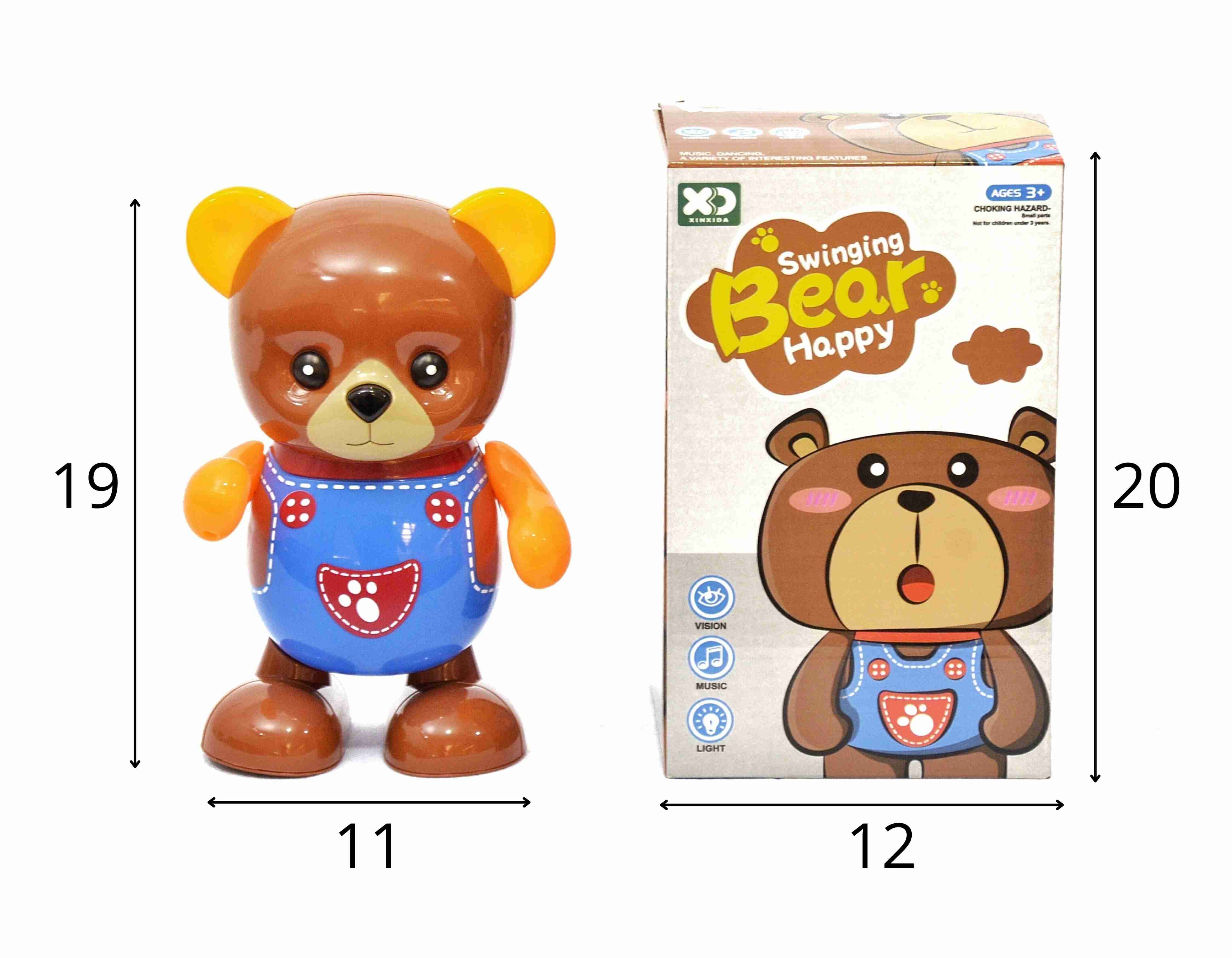 D - URSO A PILHA QUE DANÇA COM SOM E ILUMINAÇÃO 