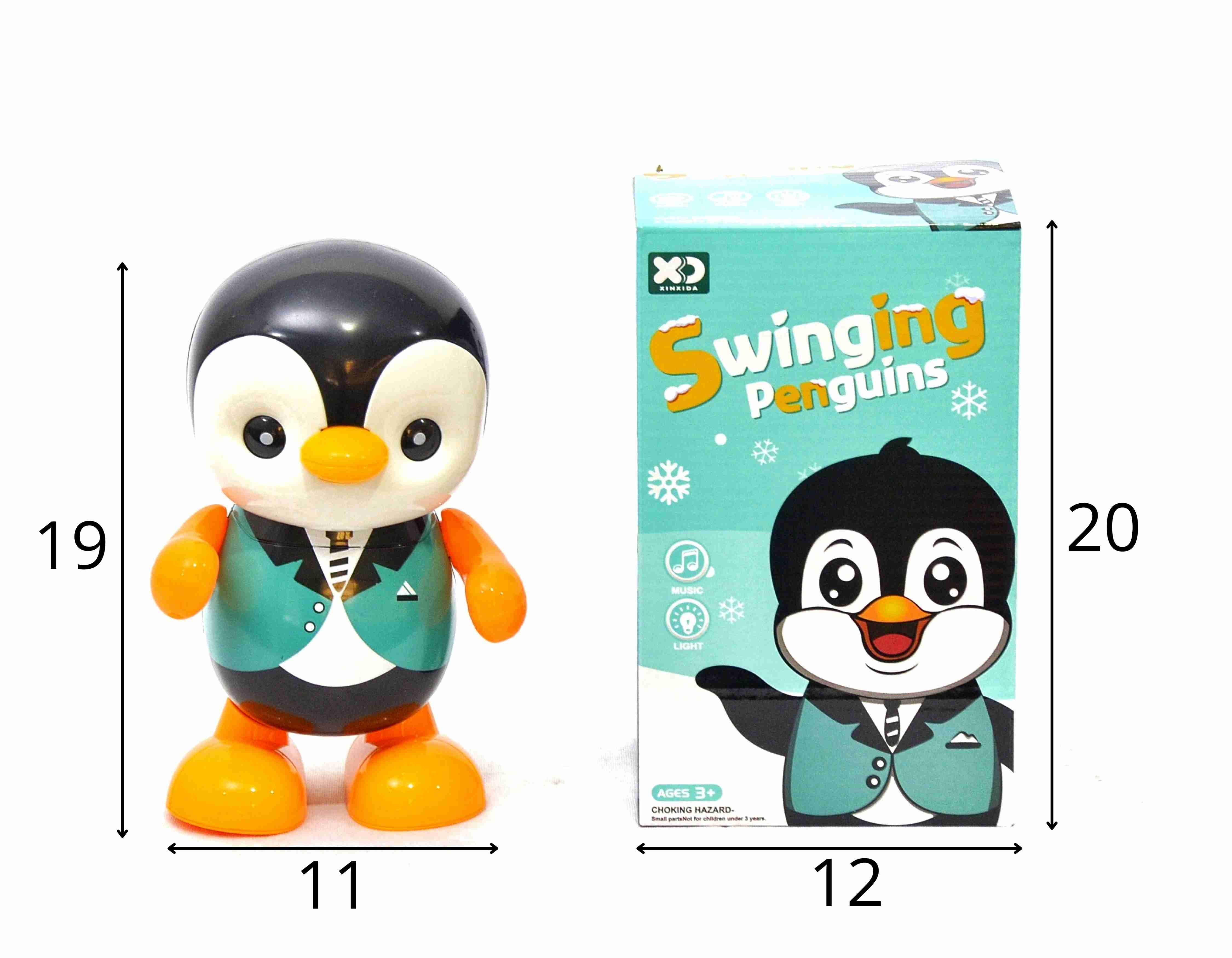 D - PINGUIM A PILHA QUE DANÇA COM SOM E ILUMINAÇÃO (CAIXA FECHADA R$ 37,90 + FT -> 06 PEÇAS)