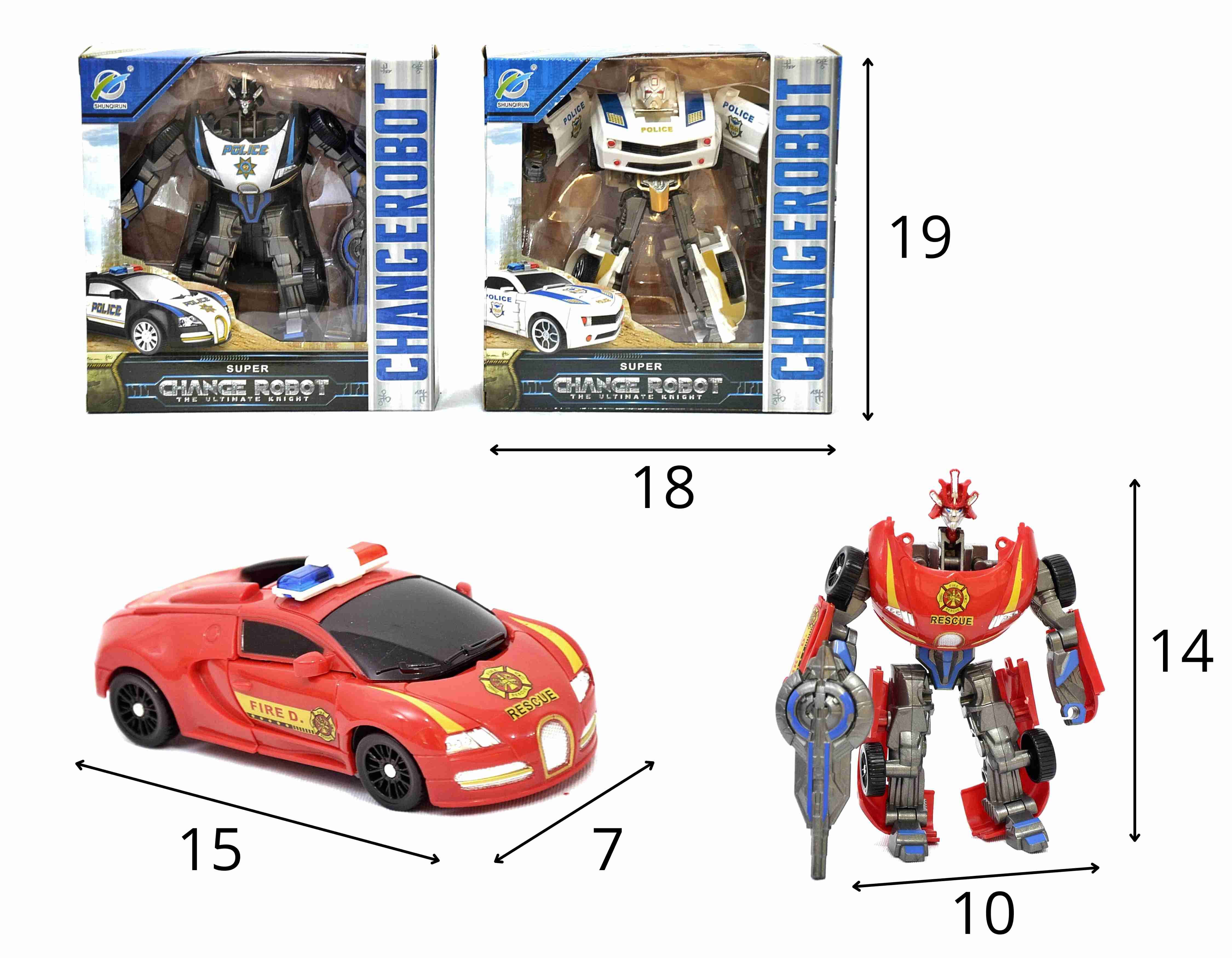 C - BONECO TRANSFORMERS NA CAIXA COM 3 MODELOS VARIADOS 