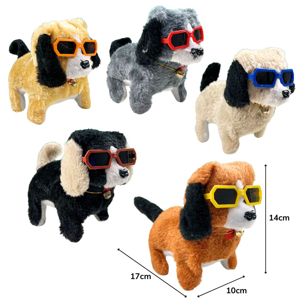 D - CACHORRO COM OCULOS Á PILHA COM SOM E MOVIMENTO 