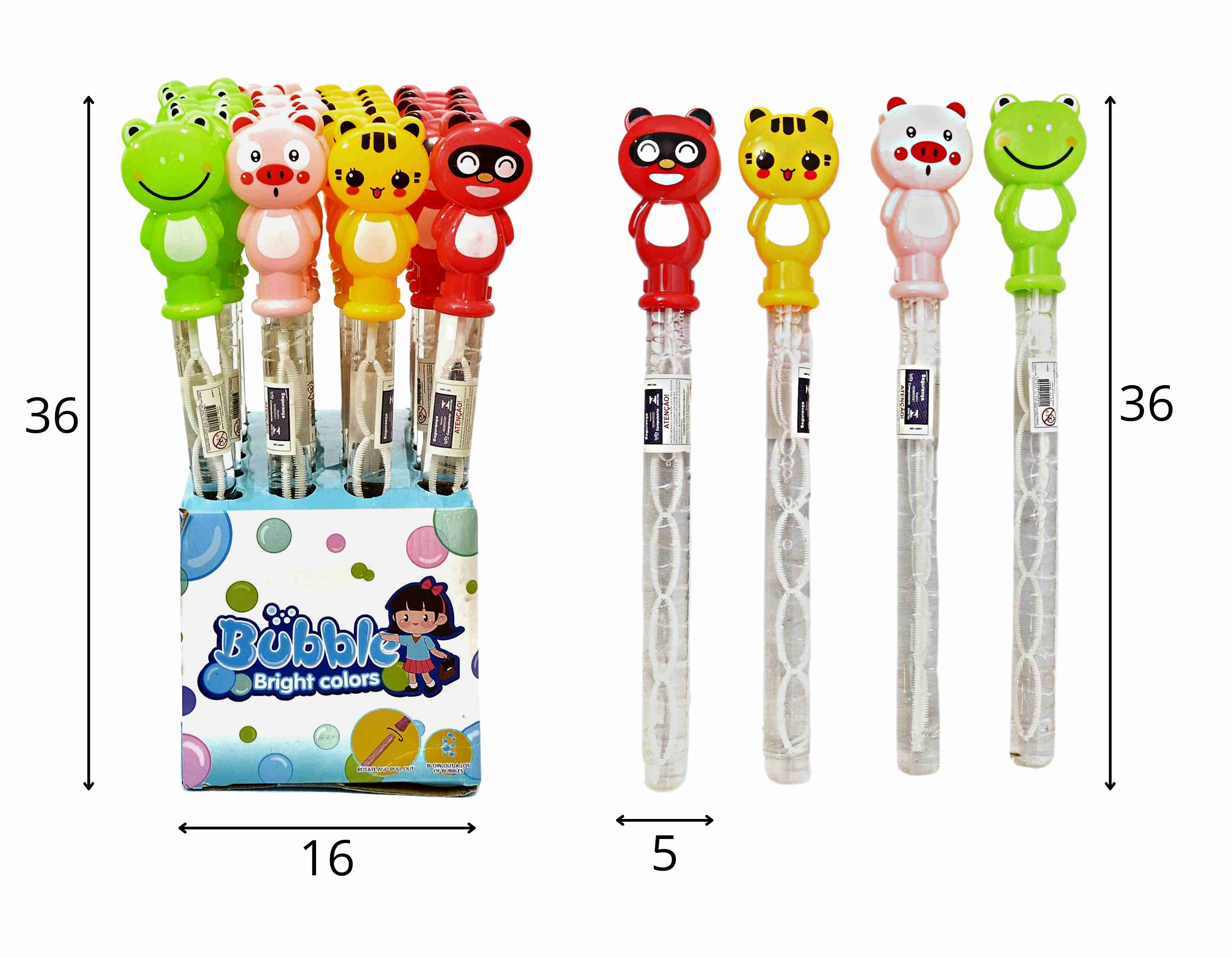 B - BASTÃO LANÇA BOLHAS DE SABÃO NO DISPLAY COM 24 PEÇAS, MODELOS E CORES VARIADAS (CAIXA FECHADA R$ 8,29 + FT -> 48 PEÇAS)
