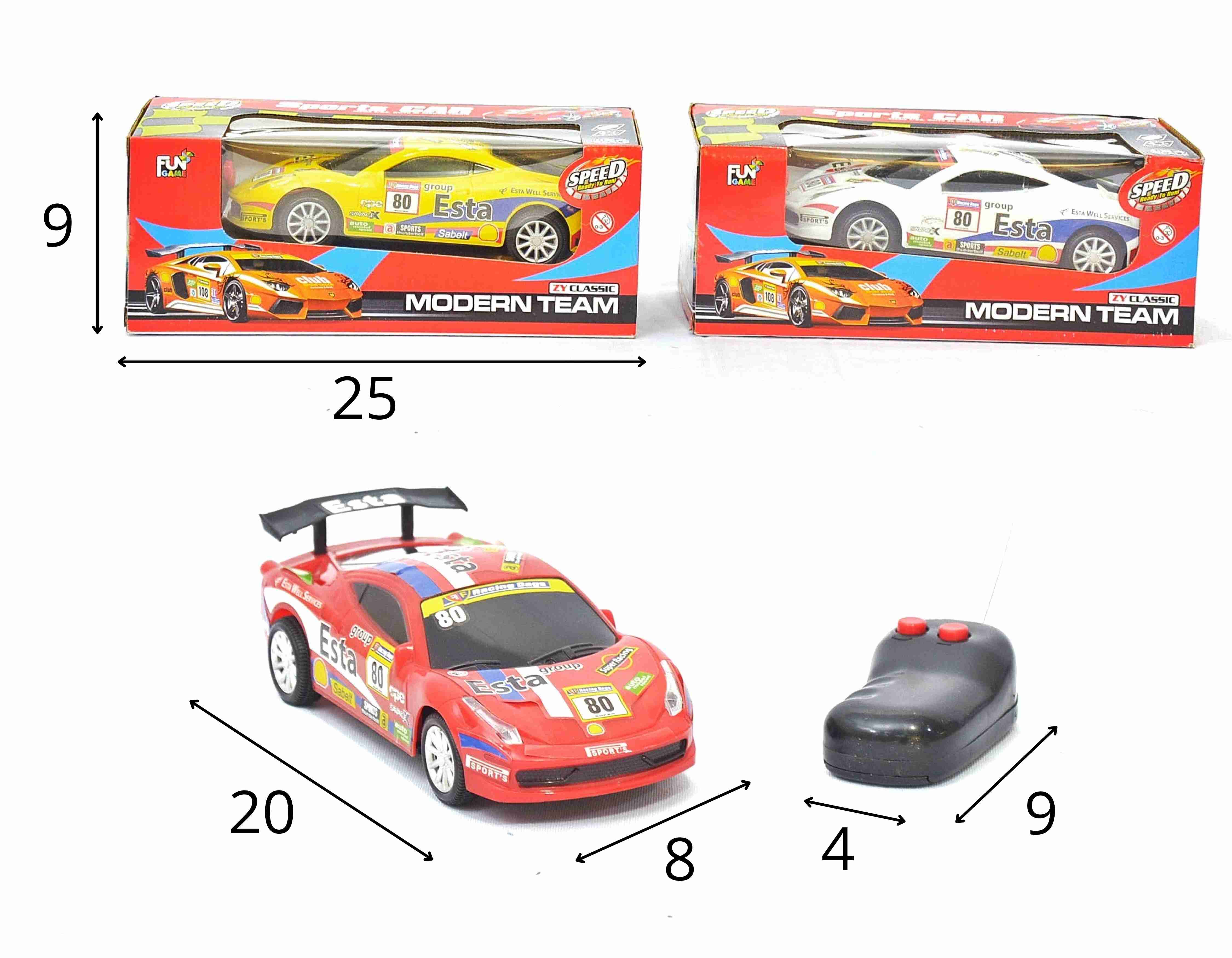 F - CARRO DE CONTROLE SIMPLES TIPO FERRARI ADESIVADA C/ CORES VARIADAS (CAIXA FECHADA R$ 32,90 + FT -> 12 PEÇAS)