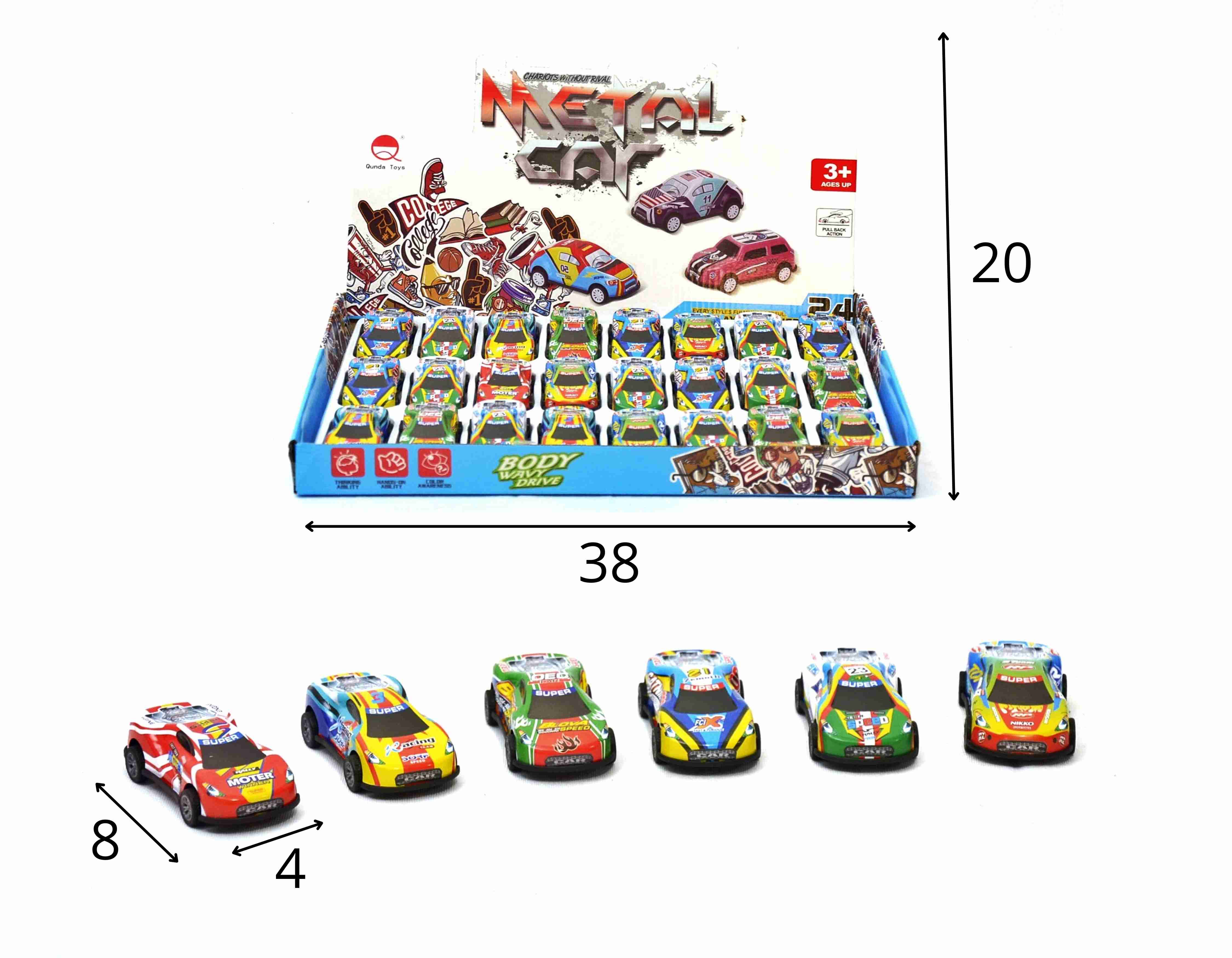 C - KIT COLEÇÃO CARROS ESPORTIVOS COLORIDOS A FRICÇÃO NO DISPLAY C 24 PEÇAS 