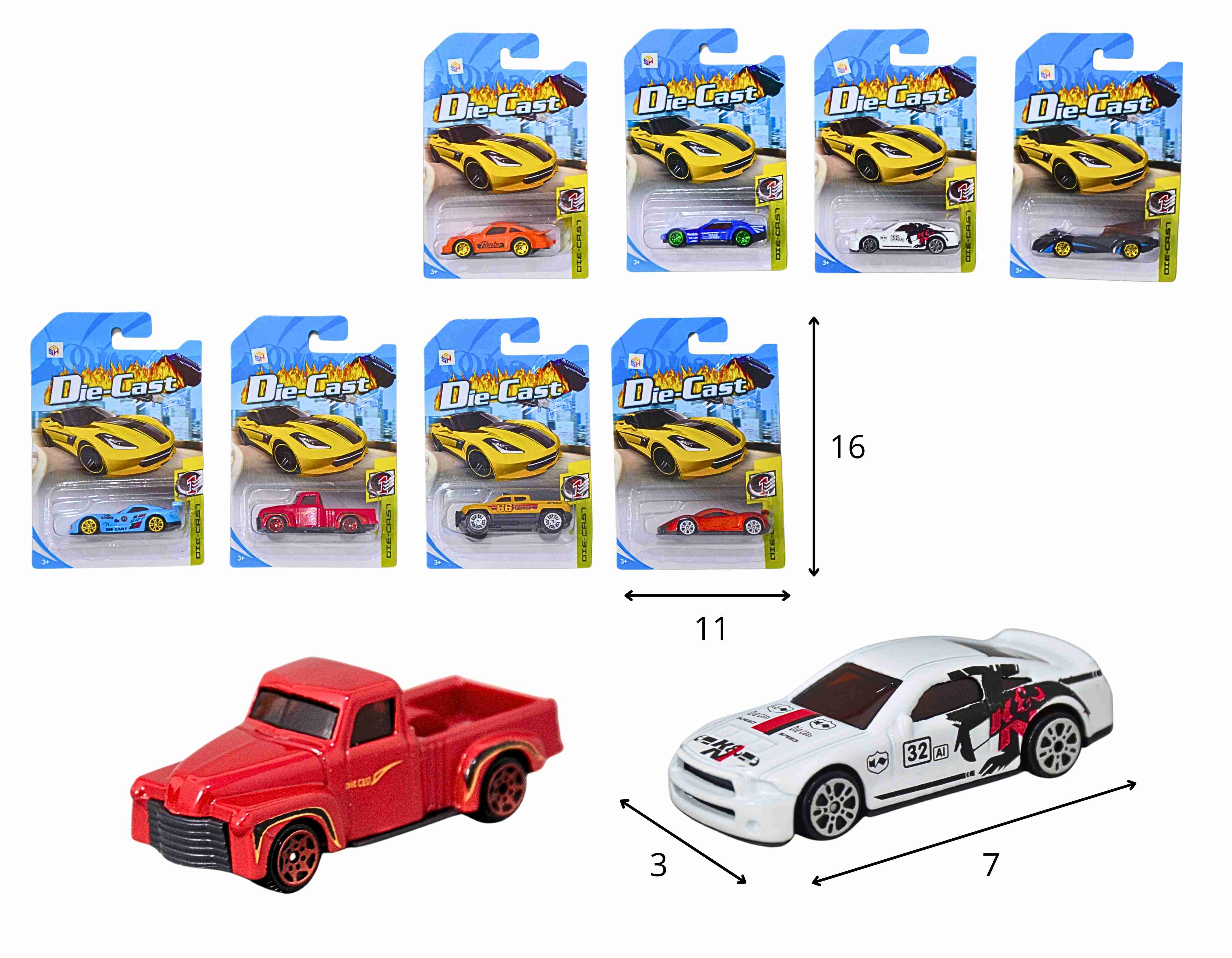 A - CARRO DE METAL INDIVIDUAL NA CARTELA (RÉPLICA DO HOT WHEELS)